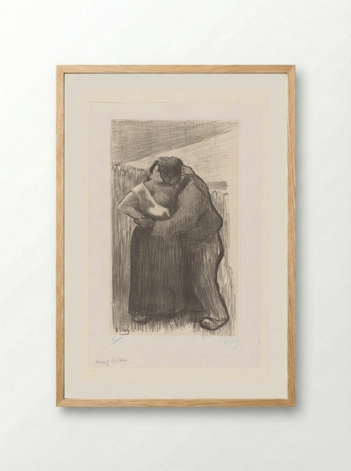 Kussend boerenpaar - Heinrich Stibbe - Framed Print Wood