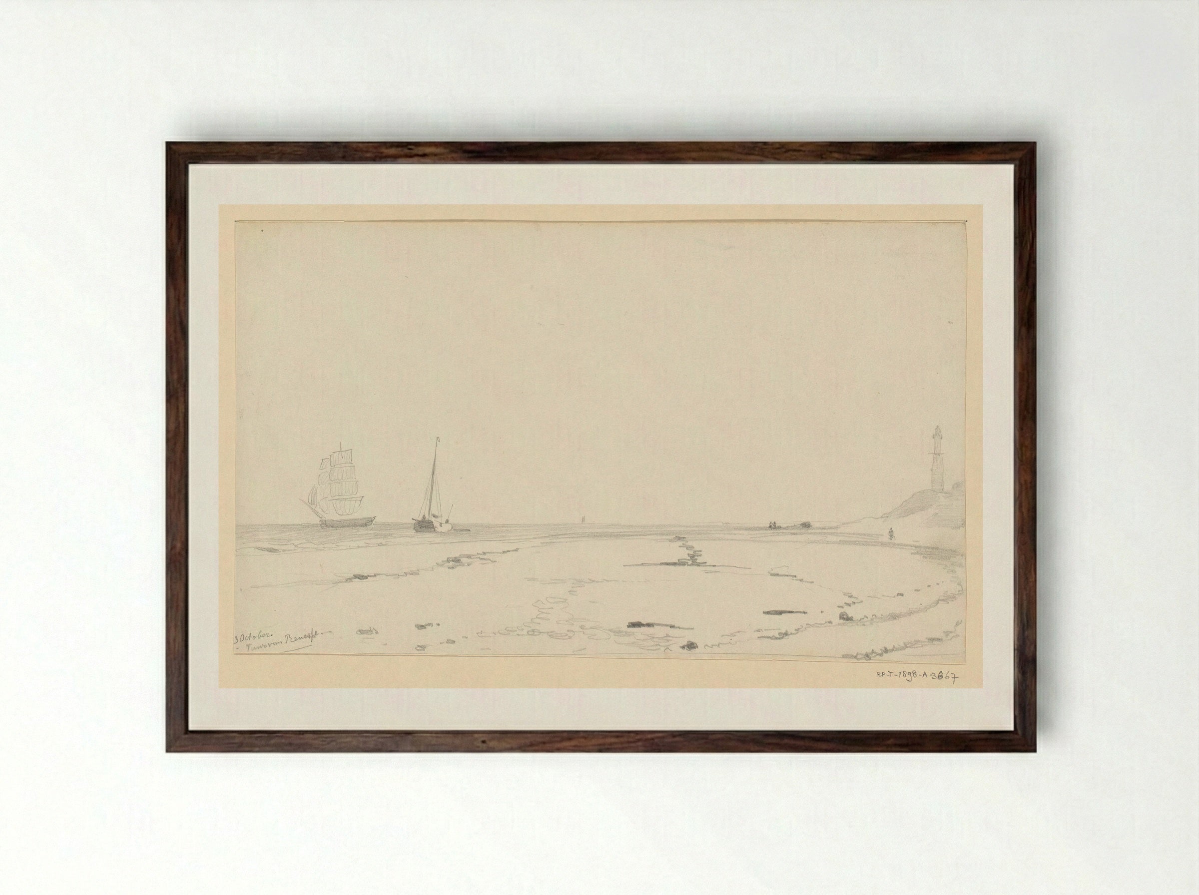 Kust bij Renesse - Willem Anthonie van Deventer - Framed Print Dark Wood