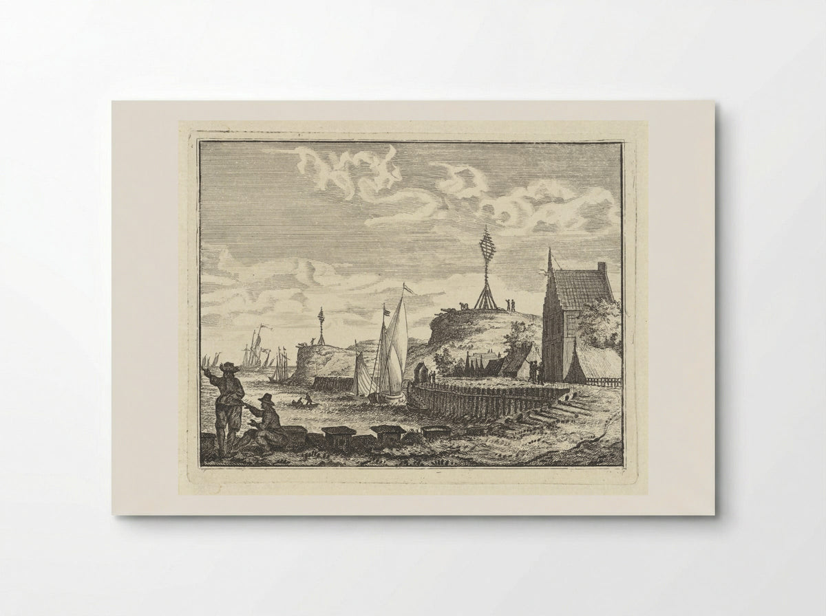Kust met uitkijkpost - Vincent Laurensz. van der Vinne (II) - Poster
