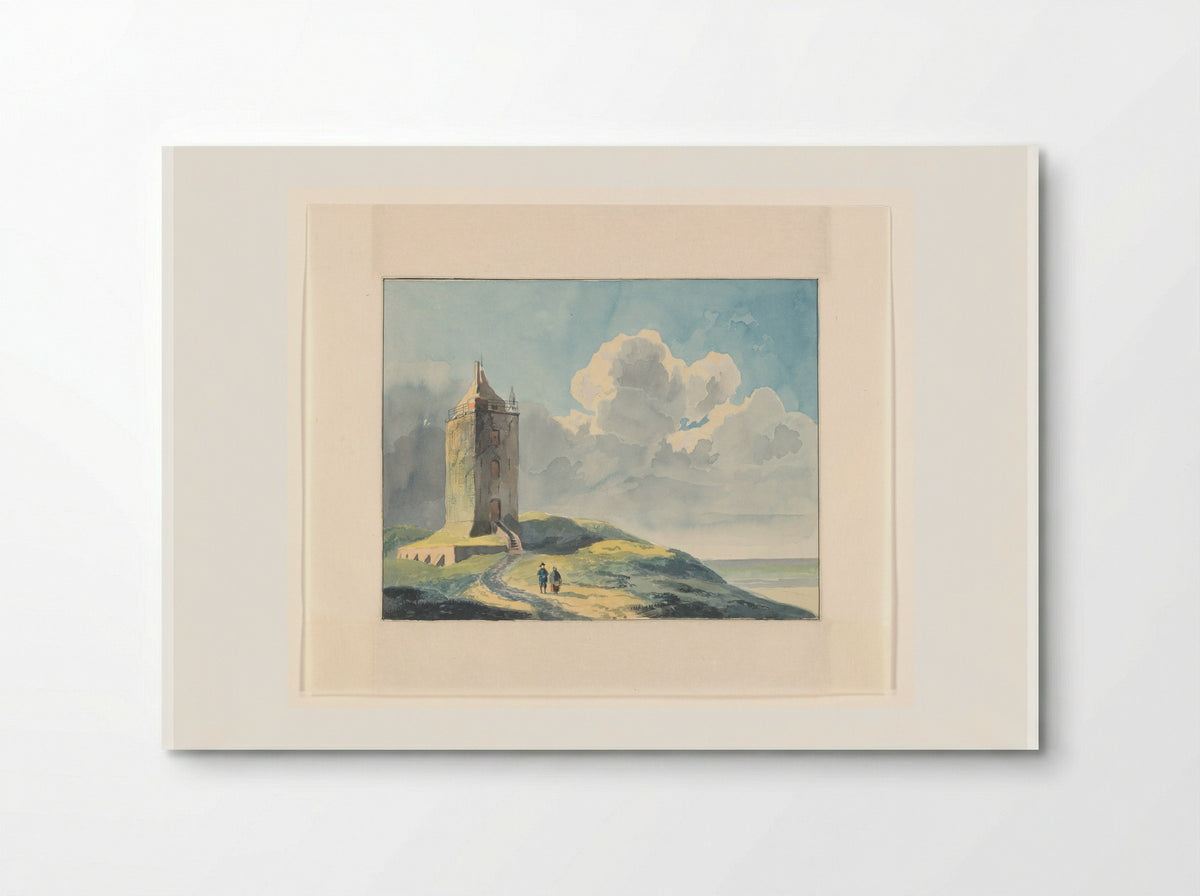 Kustgezicht met vuurtoren - Johannes van Reijn - Poster