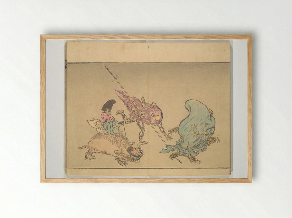 Kyōsai’s Pictures of One Hundred Demons - Kawanabe Kyōsai - Framed Print Wood