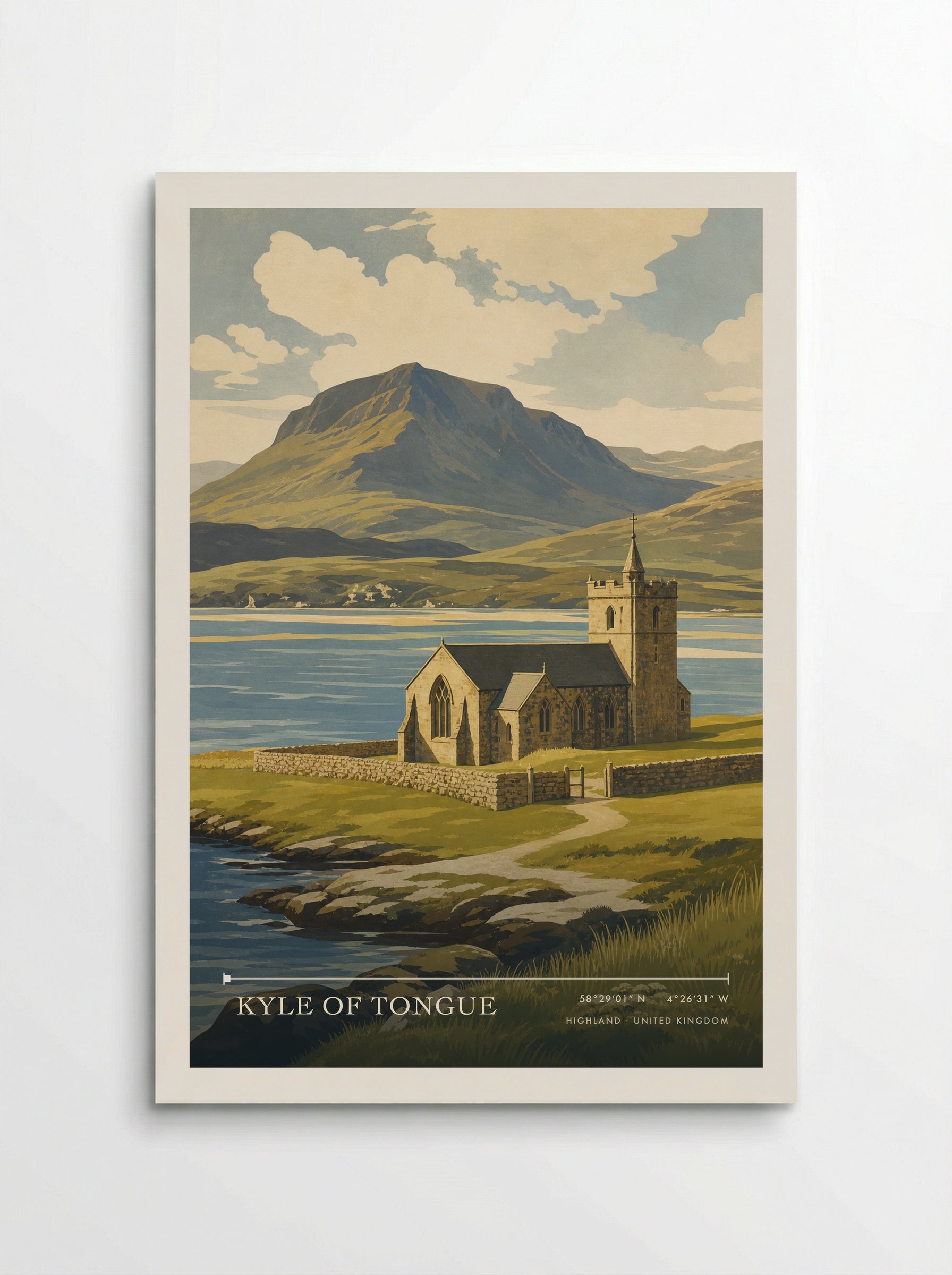 Kyle of Tongue Highland United Kingdom Travel Poster - Poster