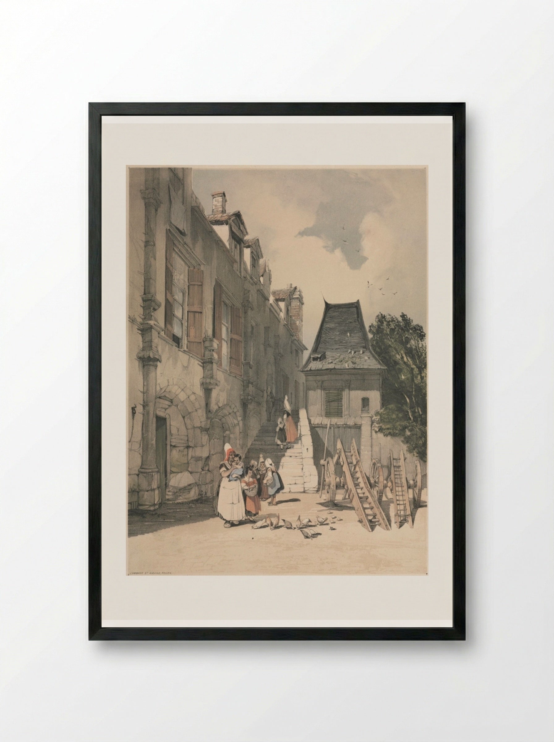 L'Abbaye St. Amand, Rouen - Thomas Shotter Boys - Framed Print Black