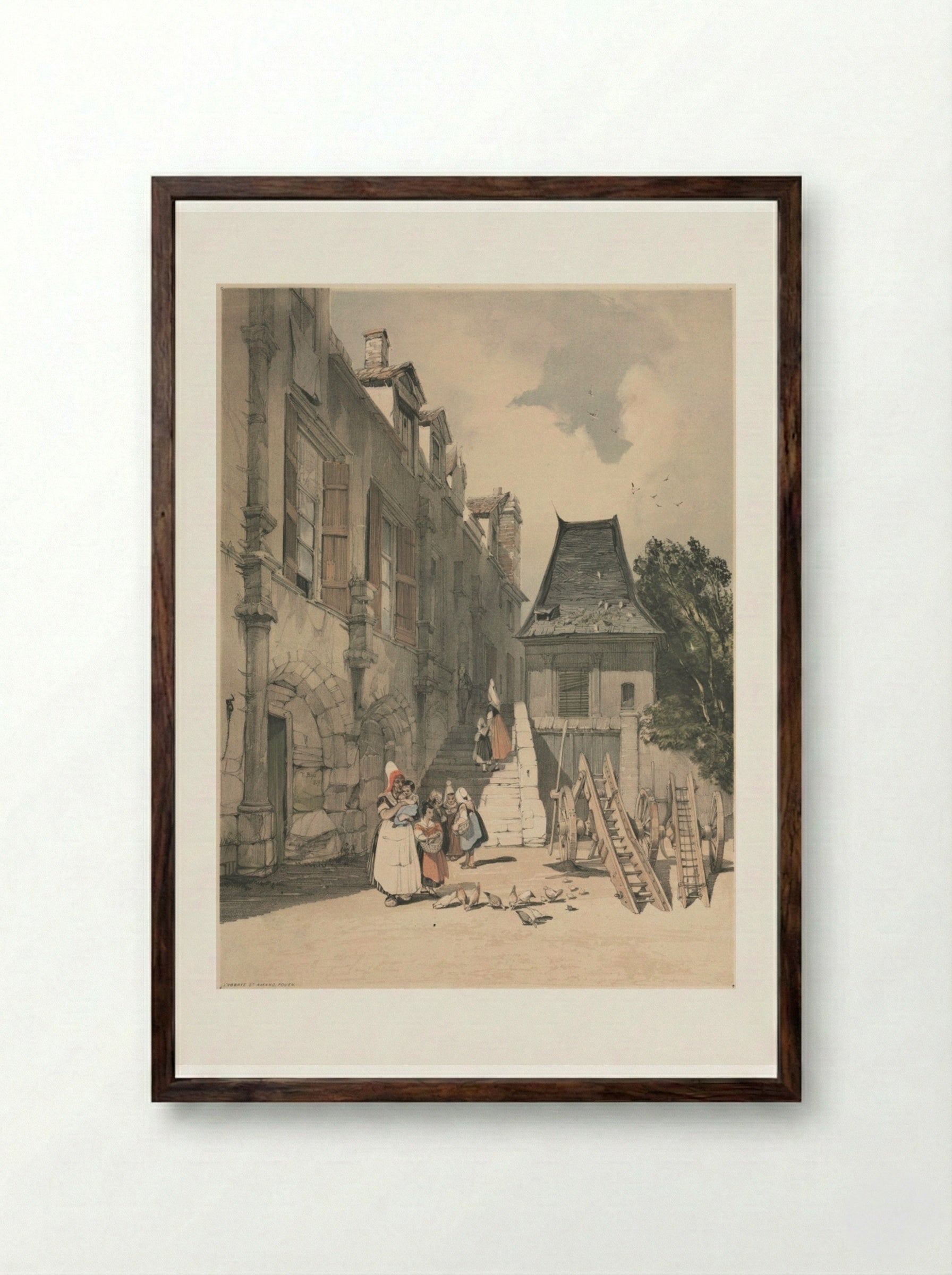 L'Abbaye St. Amand, Rouen - Thomas Shotter Boys - Framed Print Dark Wood