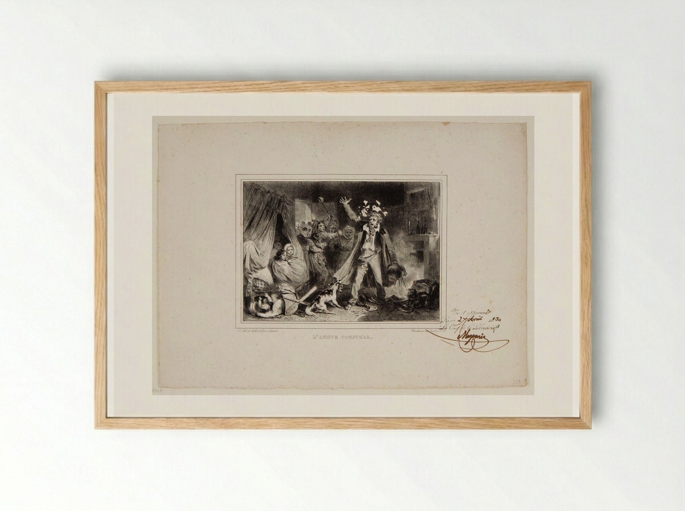 L'Amour Conjugal - Denis-Auguste-Marie Raffet - Framed Print Wood