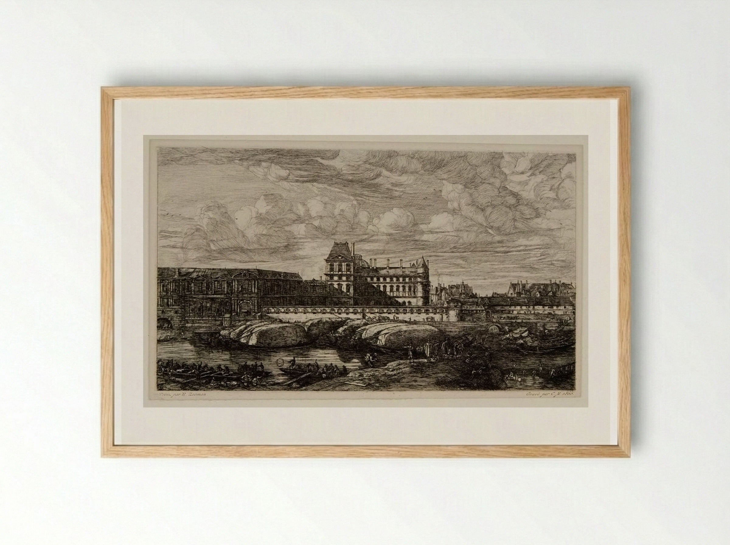 L'Ancien Louvre - Charles Meryon - Framed Print Wood