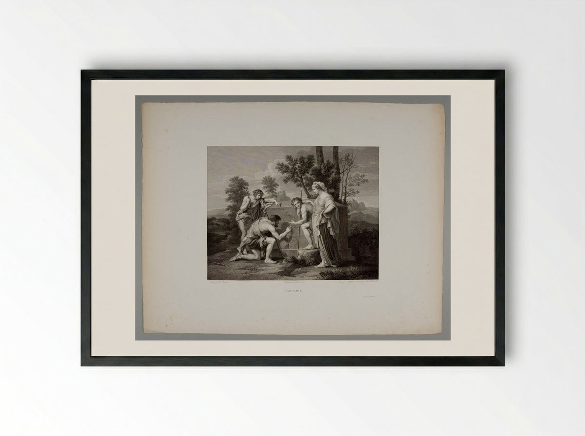 L'Arcadie - Albrecht Christoph Reindel - Framed Print Black