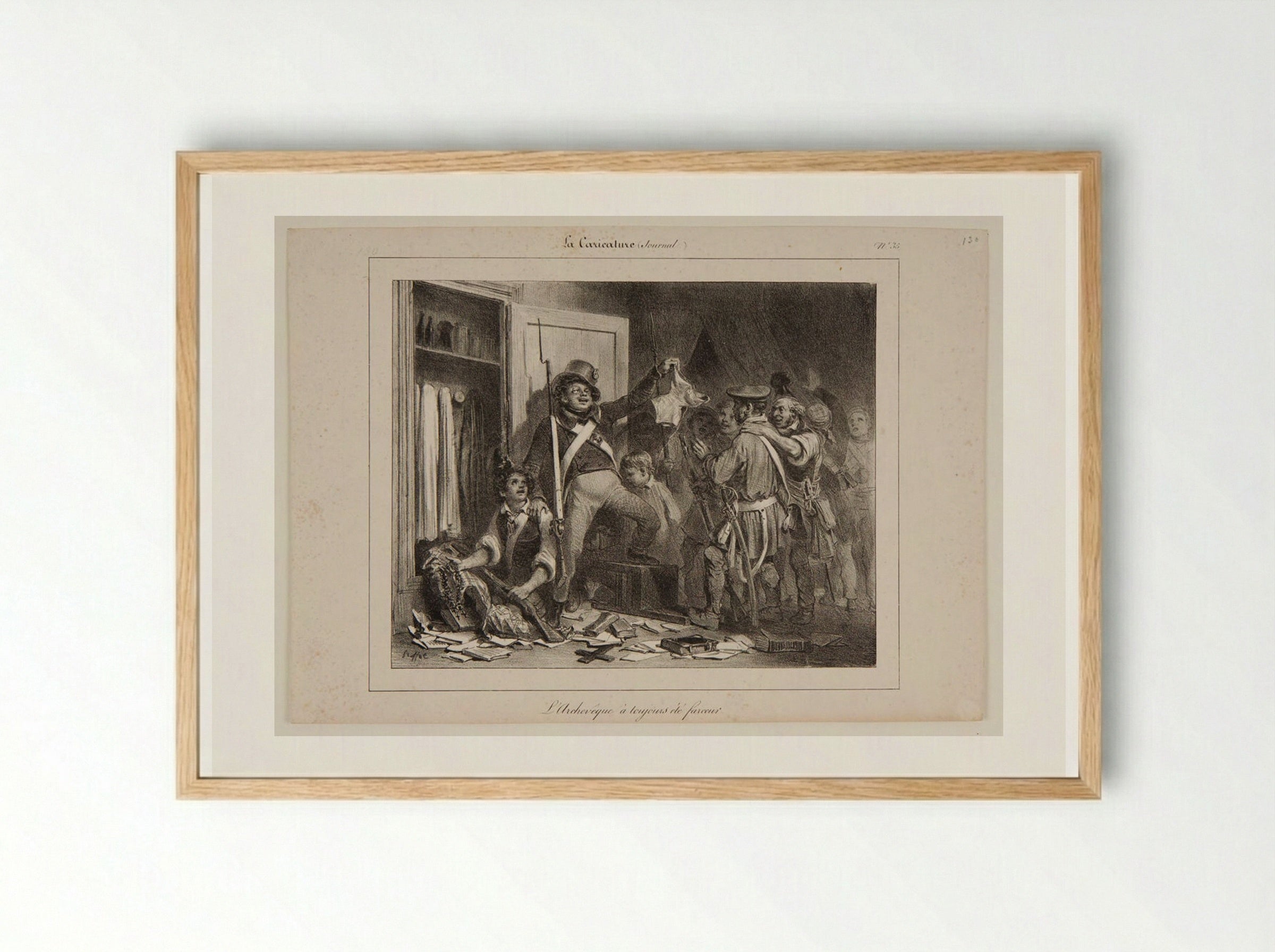 L'Archevêque a toujours été farceur - Denis-Auguste-Marie Raffet - Framed Print Wood