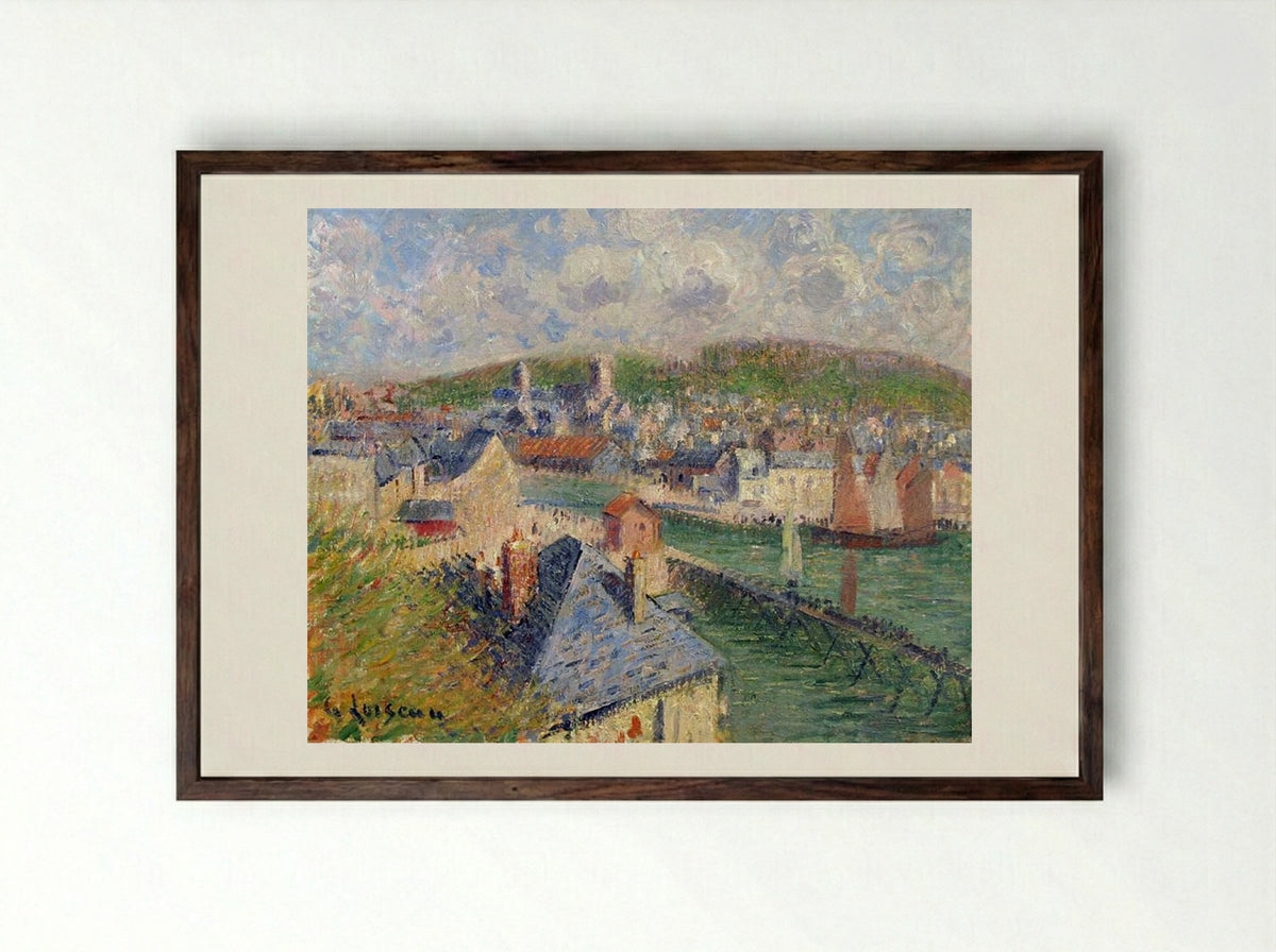L’Avant Port De Fecamp - Gustave Loiseau - Framed Print Dark Wood