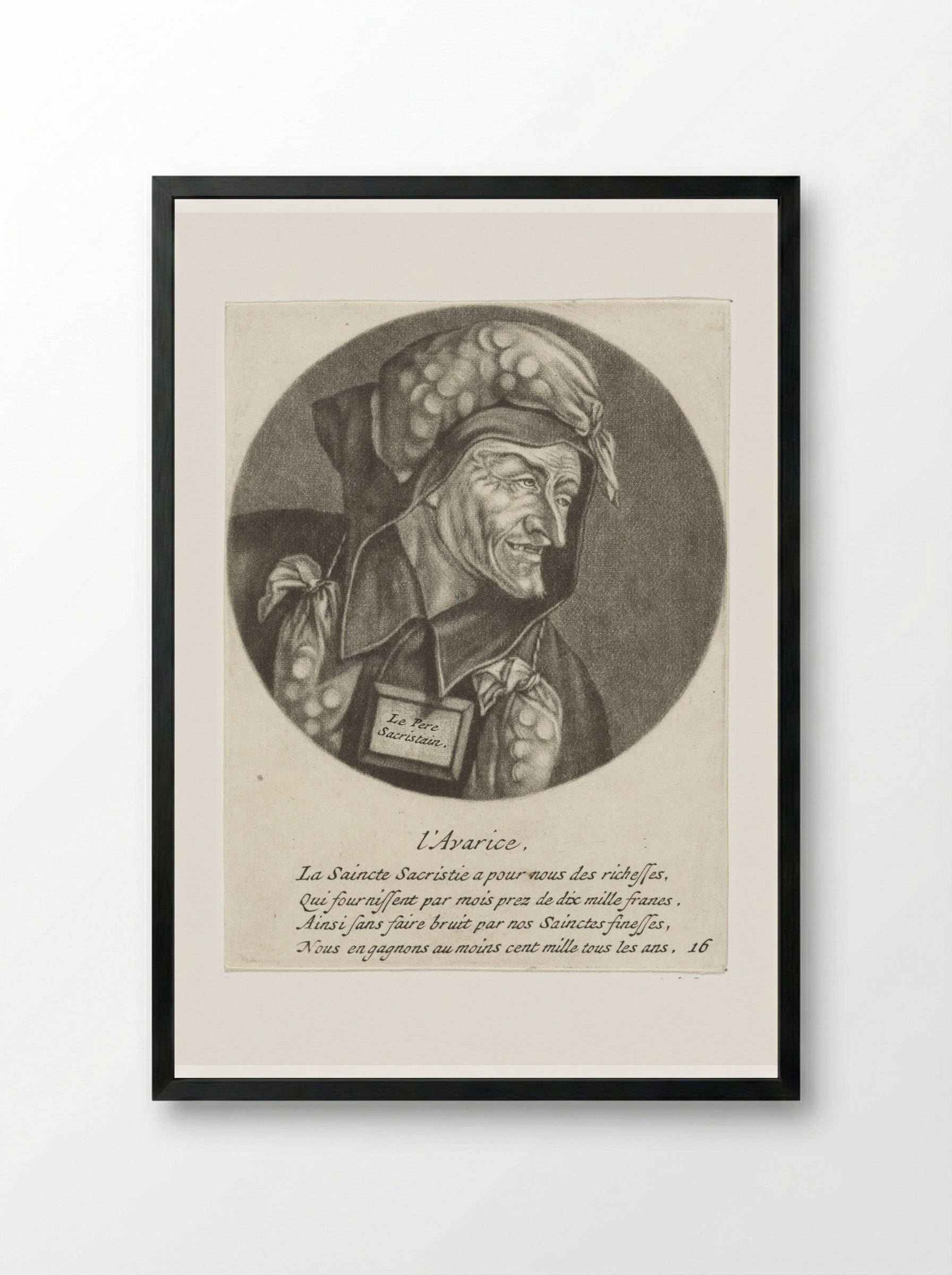 L'Avarice - Jacob Gole - Framed Print Black