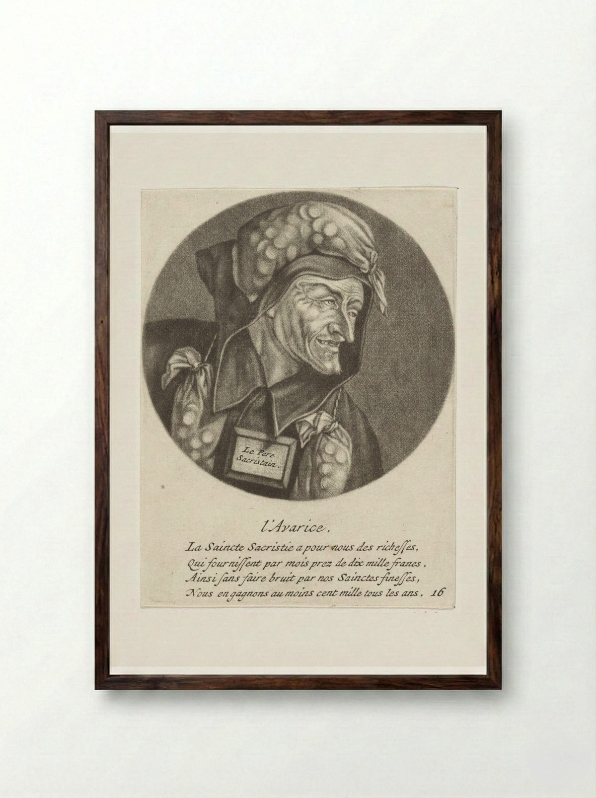L'Avarice - Jacob Gole - Framed Print Dark Wood
