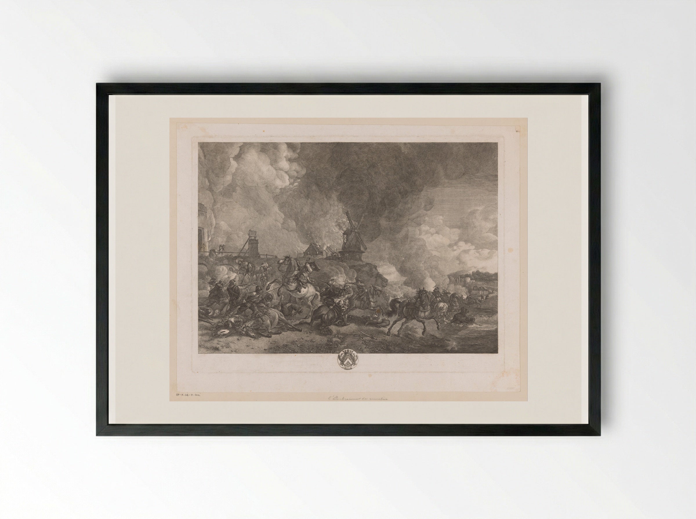 L'Embrasement des moulins - Jean Moyreau - Framed Print Black