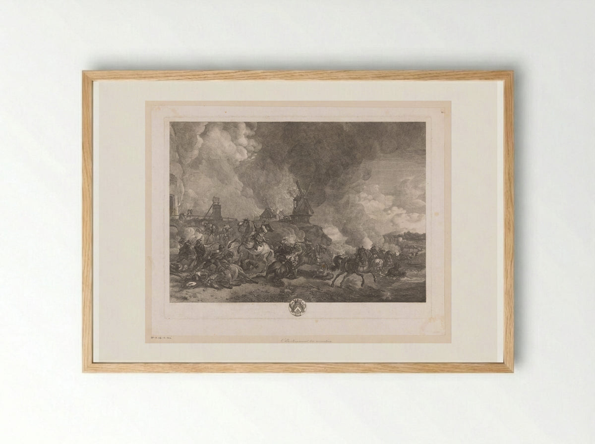 L'Embrasement des moulins - Jean Moyreau - Framed Print Wood