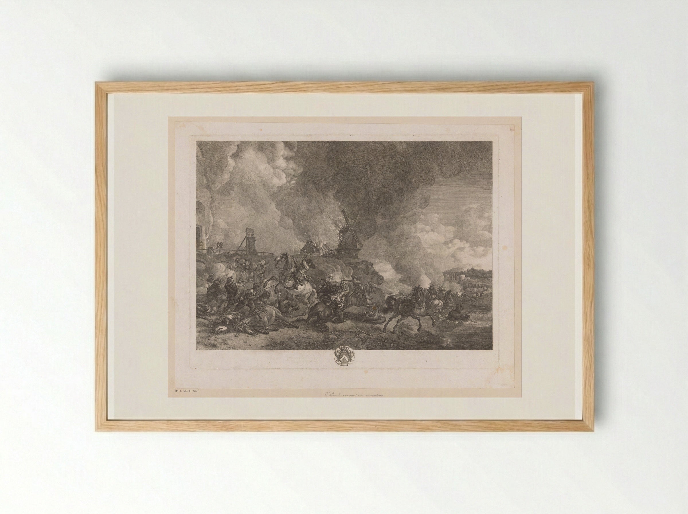 L'Embrasement des moulins - Jean Moyreau - Framed Print Wood