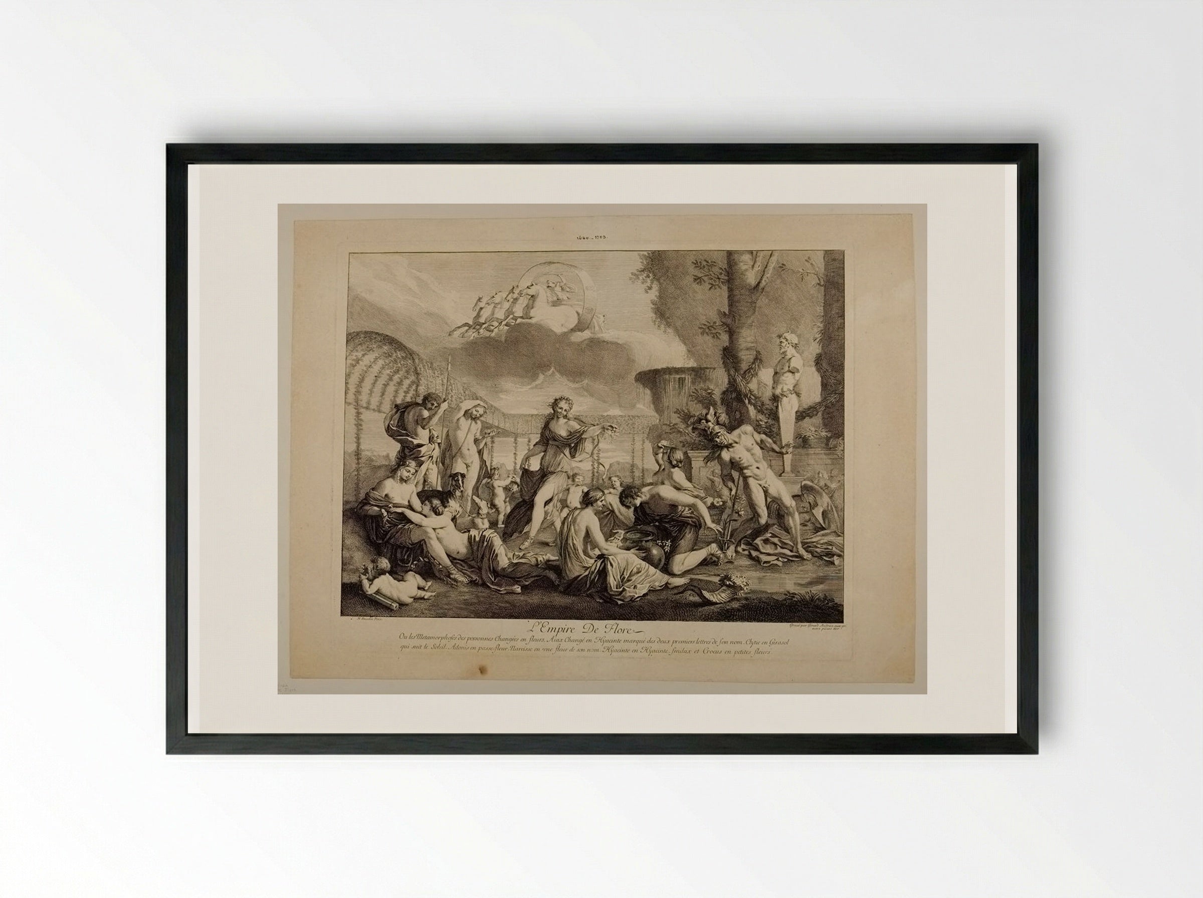 L'Empire de Flore - Gérard Audran - Framed Print Black