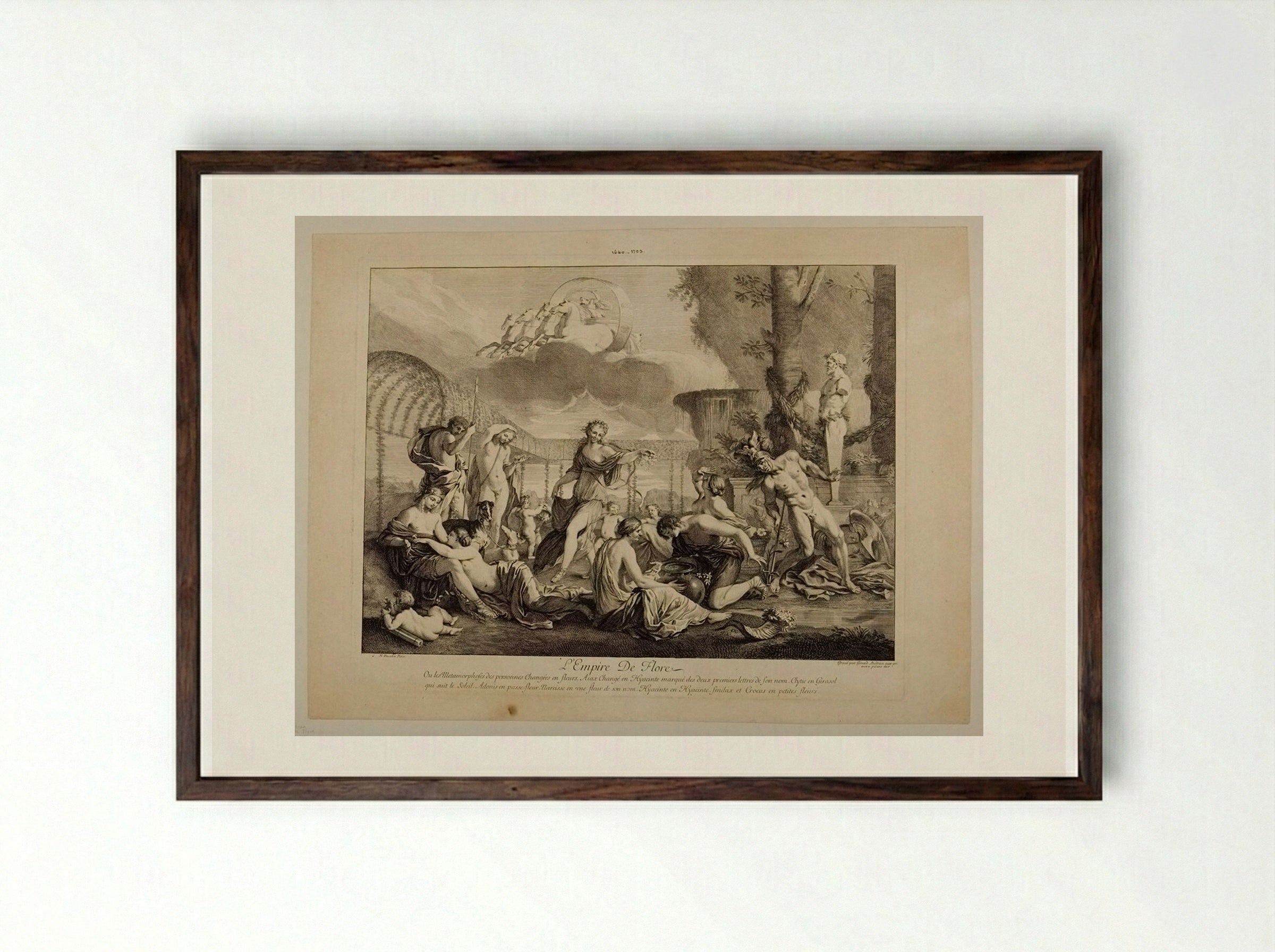 L'Empire de Flore - Gérard Audran - Framed Print Dark Wood