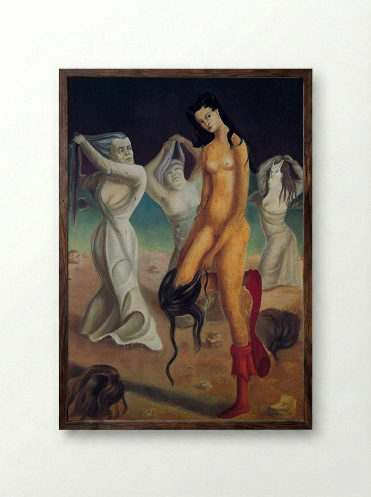 L’Entracte de l’Apothéose - Leonor Fini - Framed Print Dark Wood