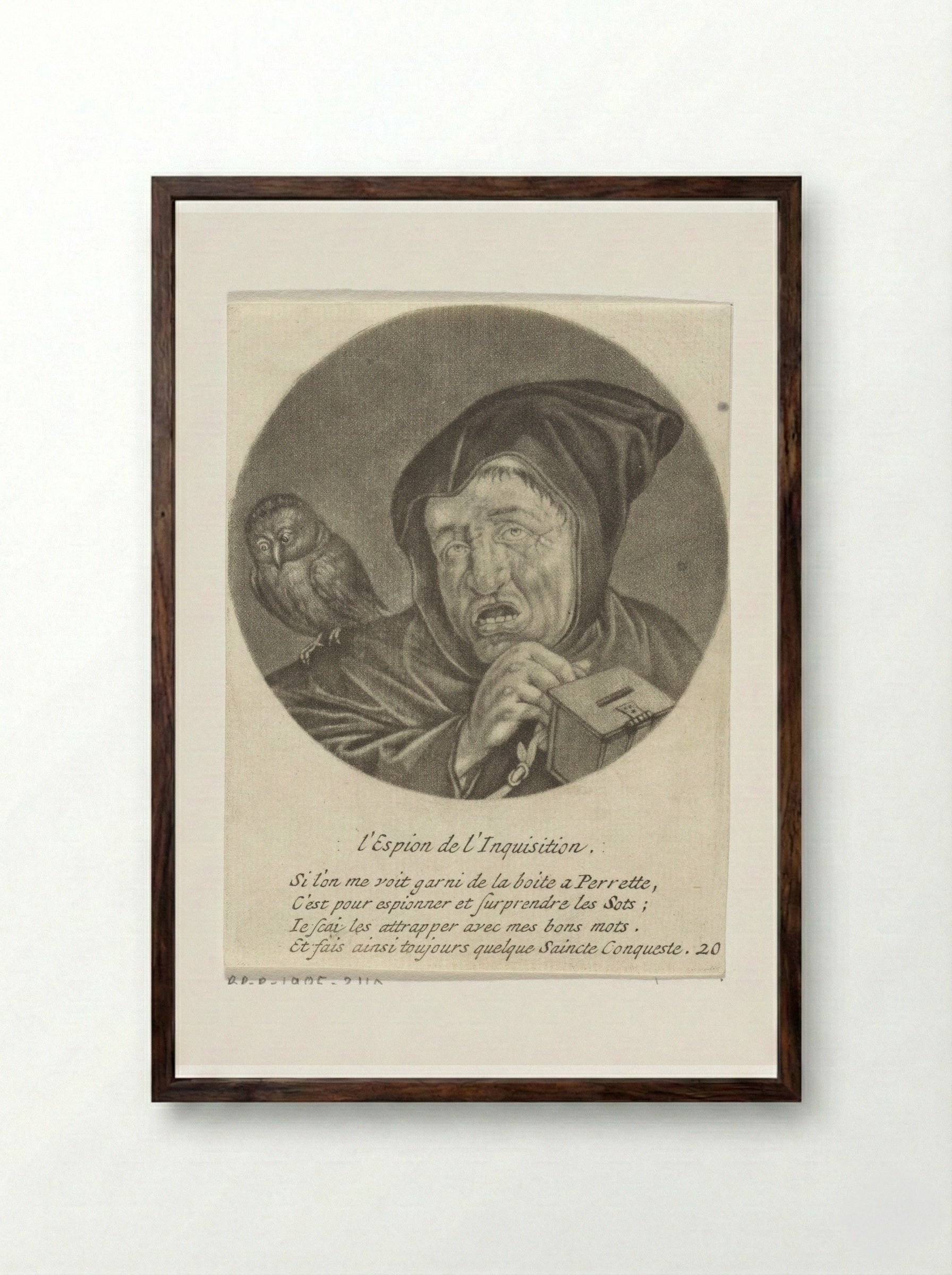 L'Espion de l'Inquisition - Jacob Gole - Framed Print Dark Wood