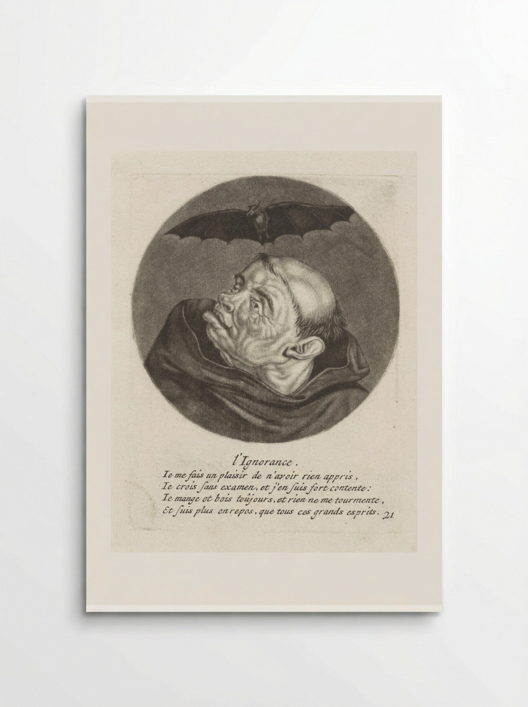 L'Ignorance (Monk and a Bat) - Jacob Gole - Poster