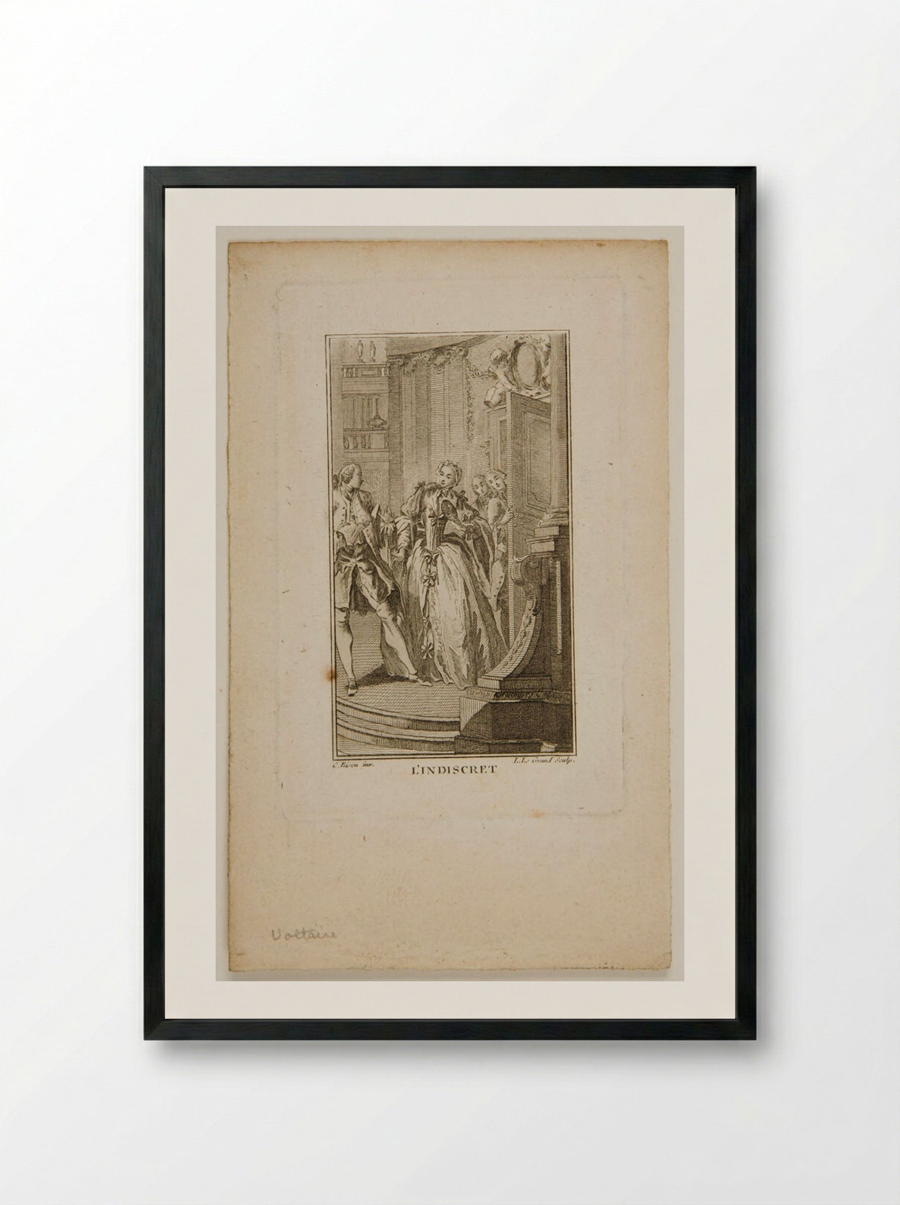 L'Indiscret - Louis Legrand - Framed Print Black