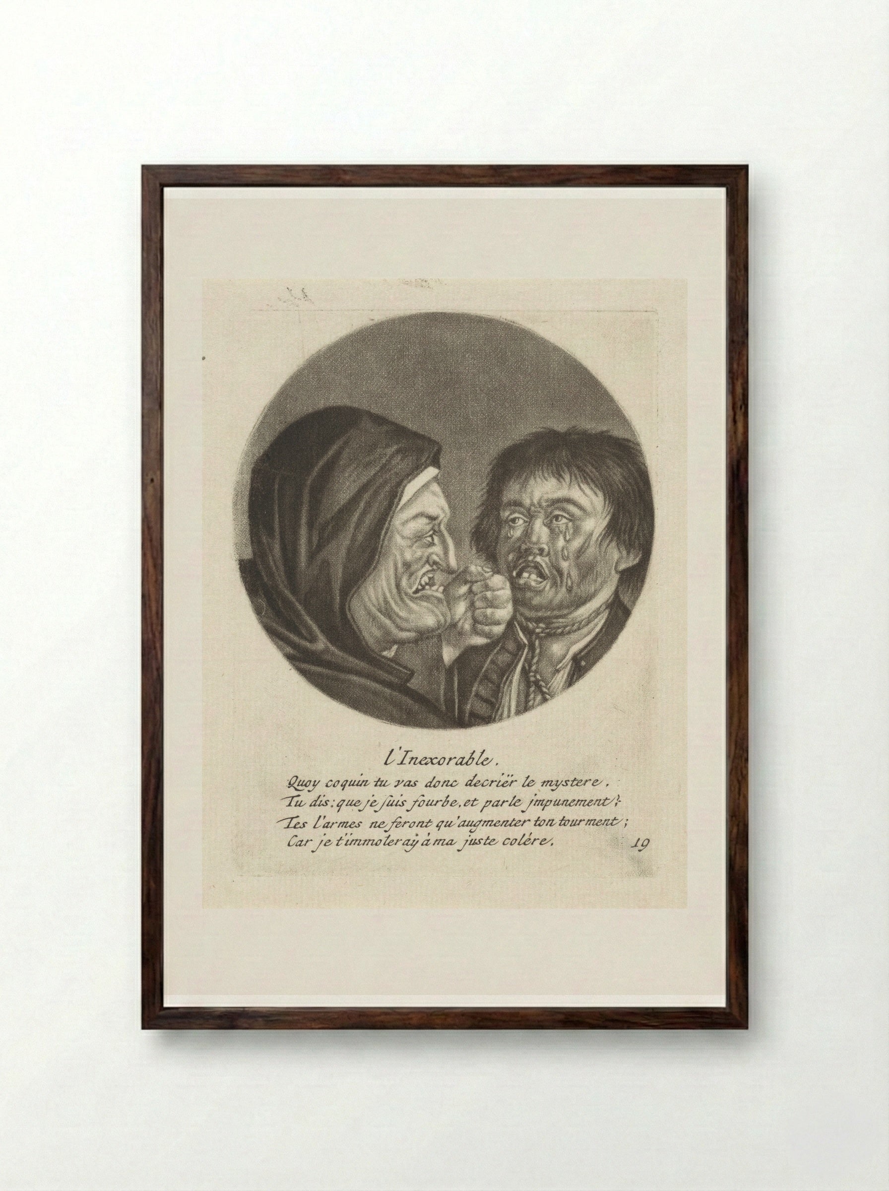 L'Inexorable - Jacob Gole - Framed Print Dark Wood