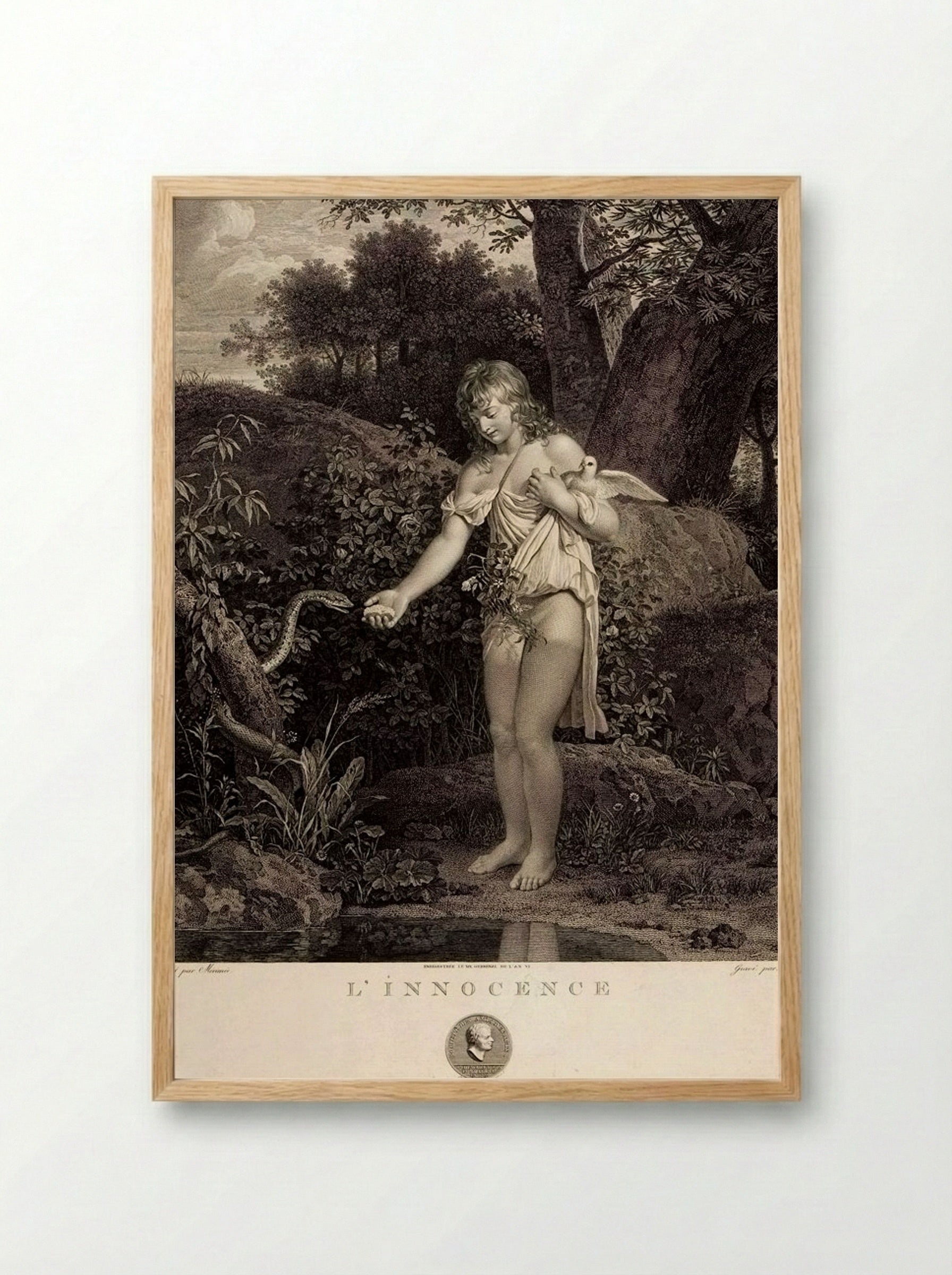 L'Innocence - Charles Clément Bervic - Framed Print Wood