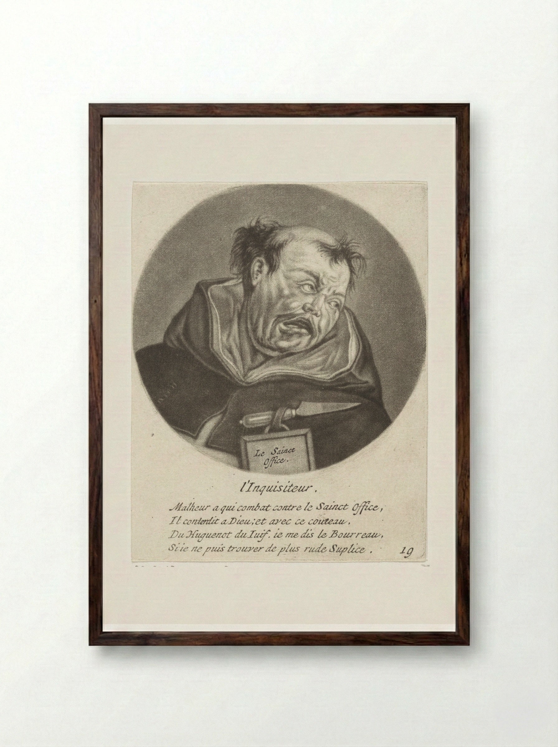 L'Inquisiteur - Jacob Gole - Framed Print Dark Wood