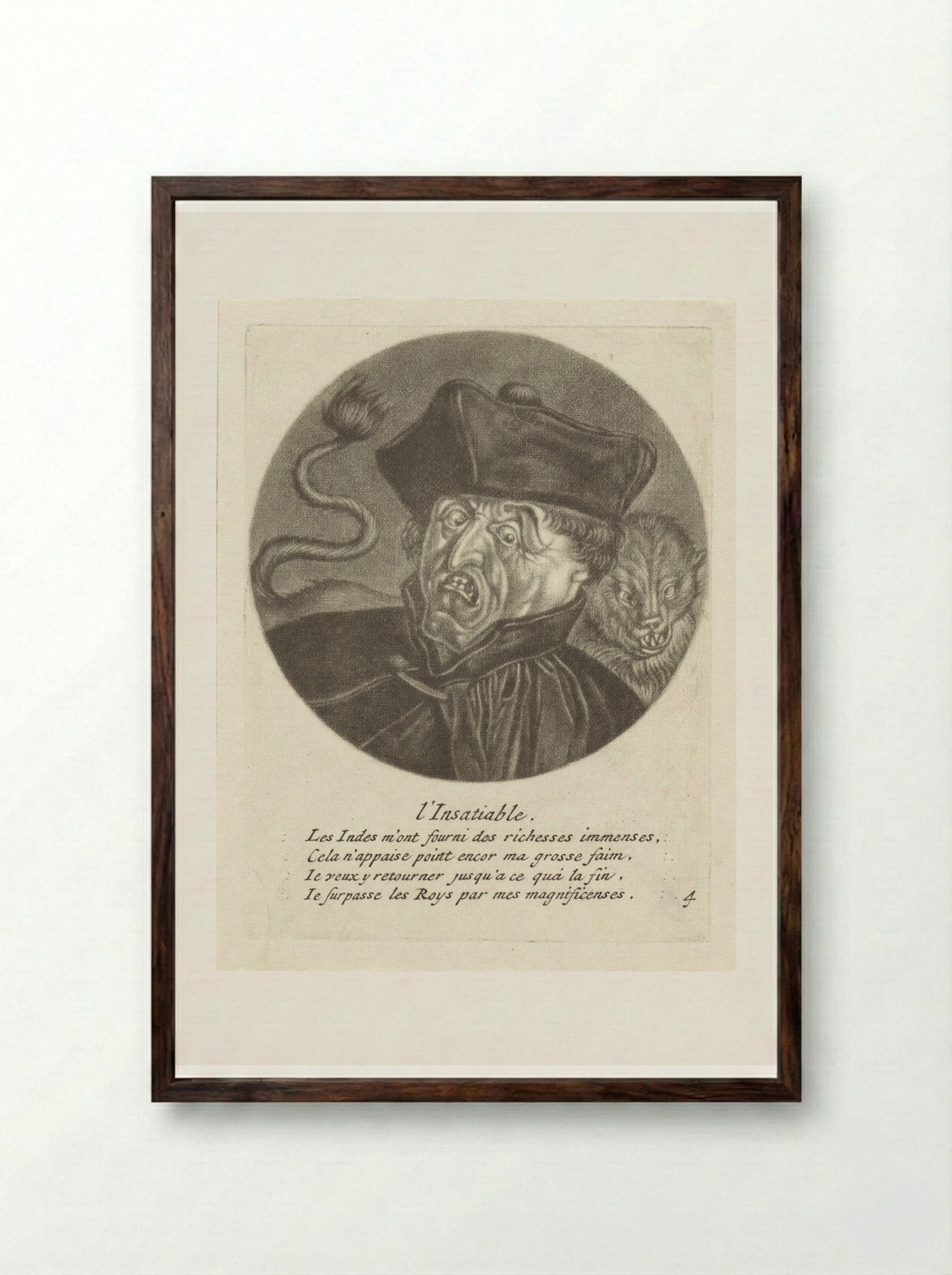 L'Insatiable - Jacob Gole - Framed Print Dark Wood