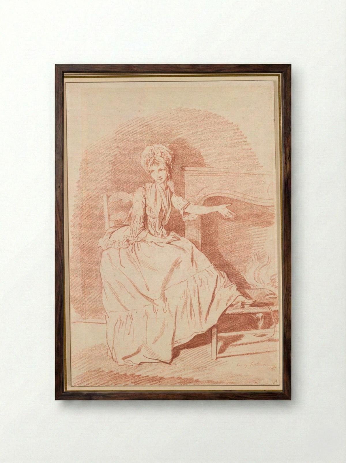 L'Invite - Louis Rolland Trinquesse - Framed Print Dark Wood