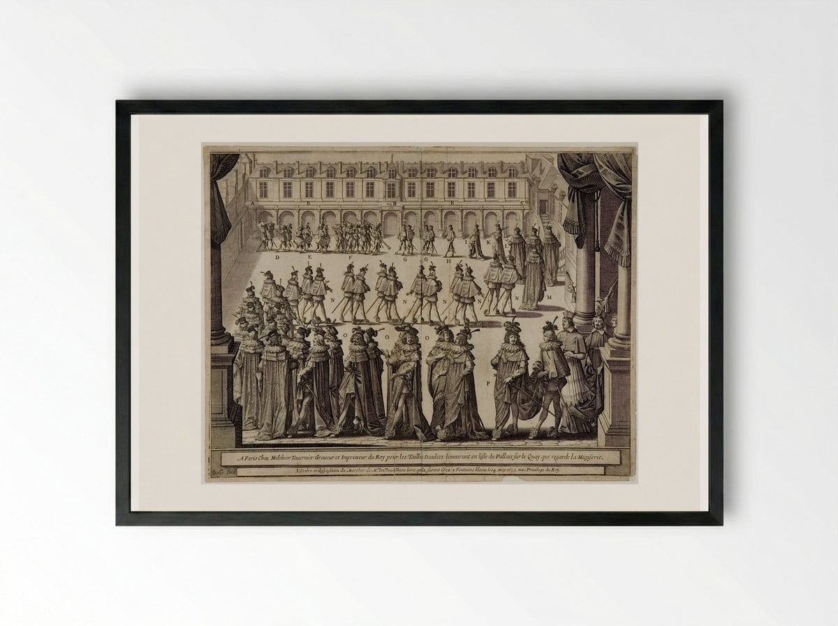 L'Ordre et disposition du marcher - Abraham Bosse - Framed Print Black