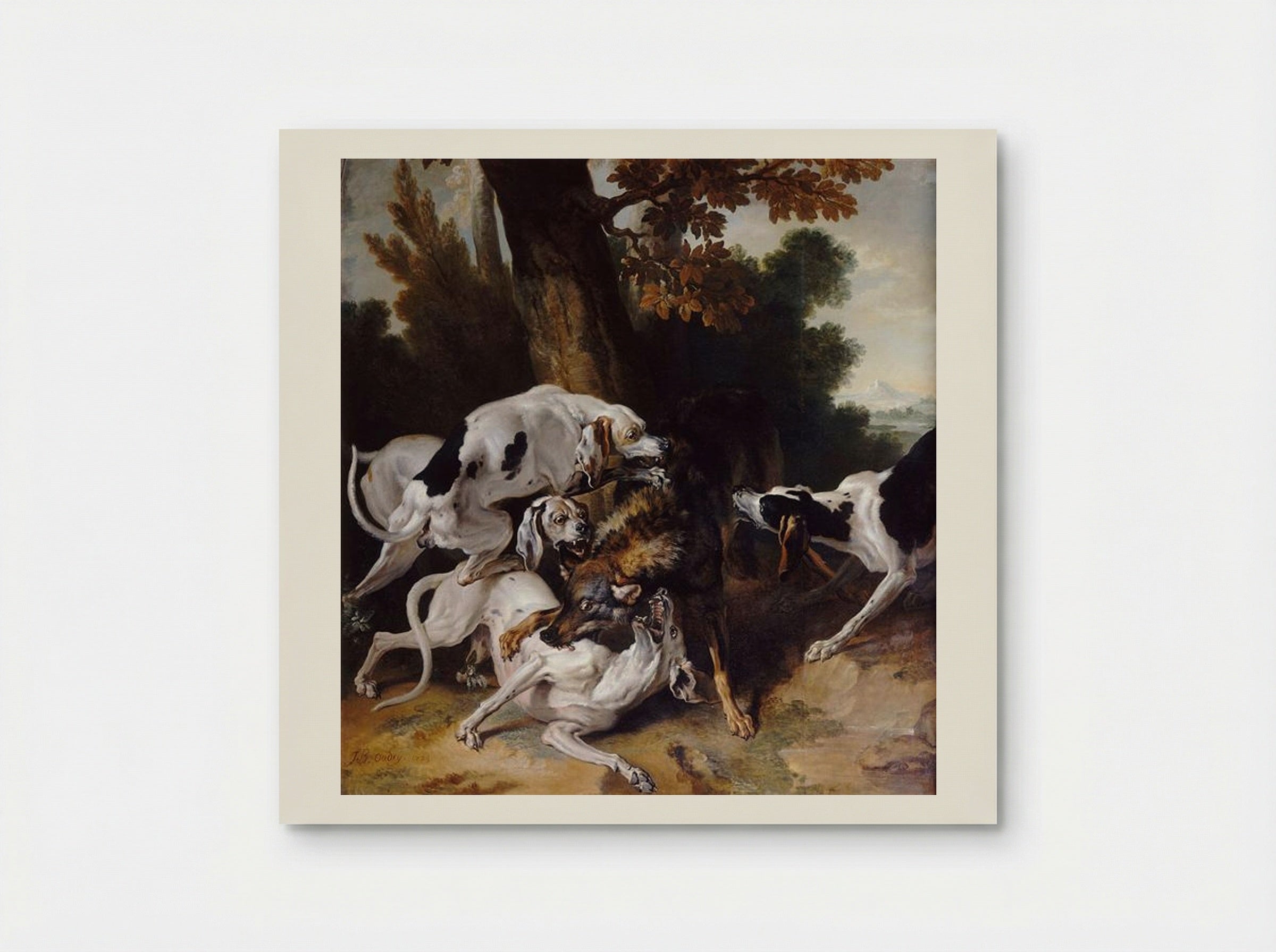 L'hallali du loup - Jean-Baptiste Oudry - Poster