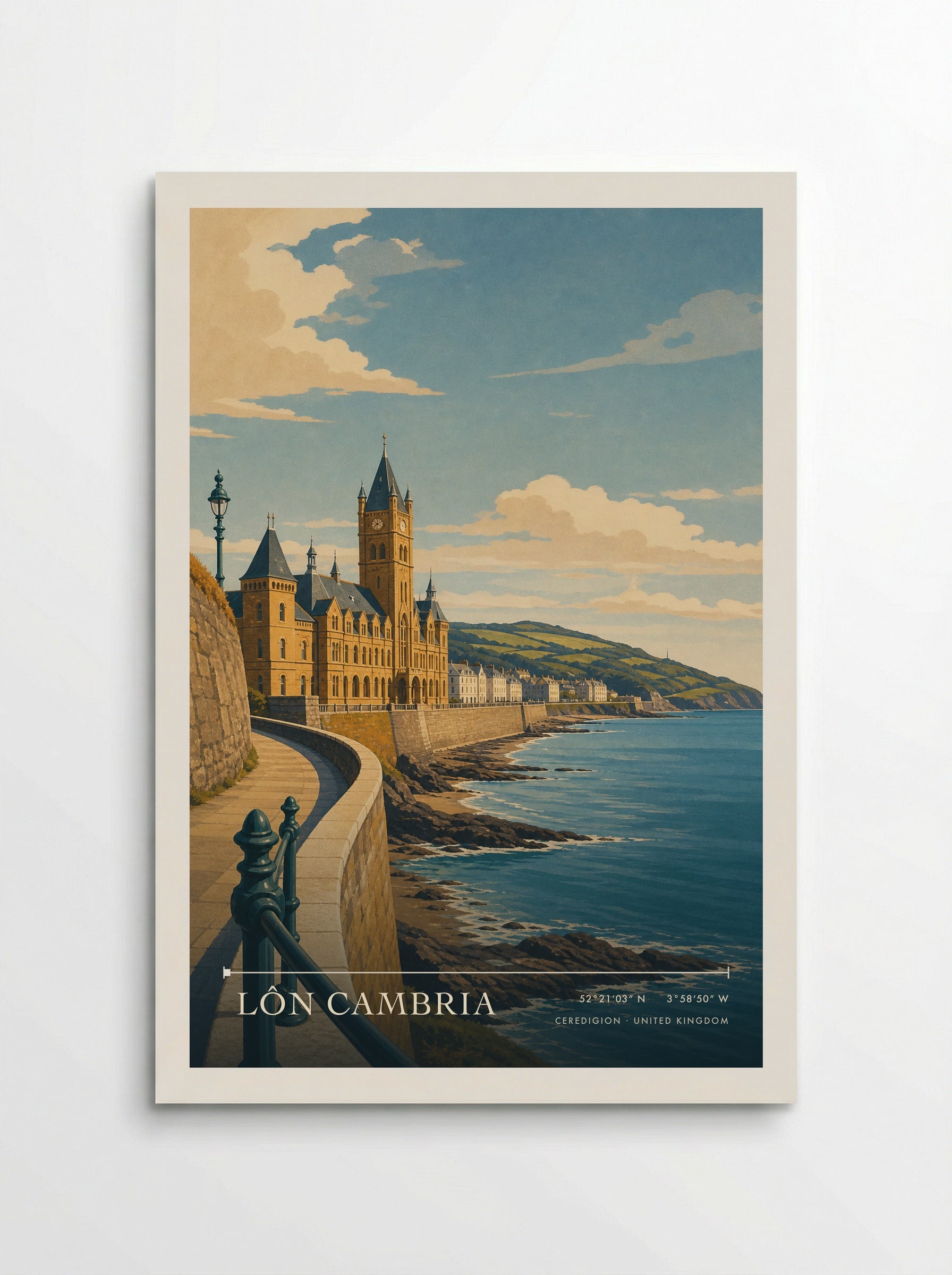 Lôn Cambria Ceredigion United Kingdom Travel Poster - Poster