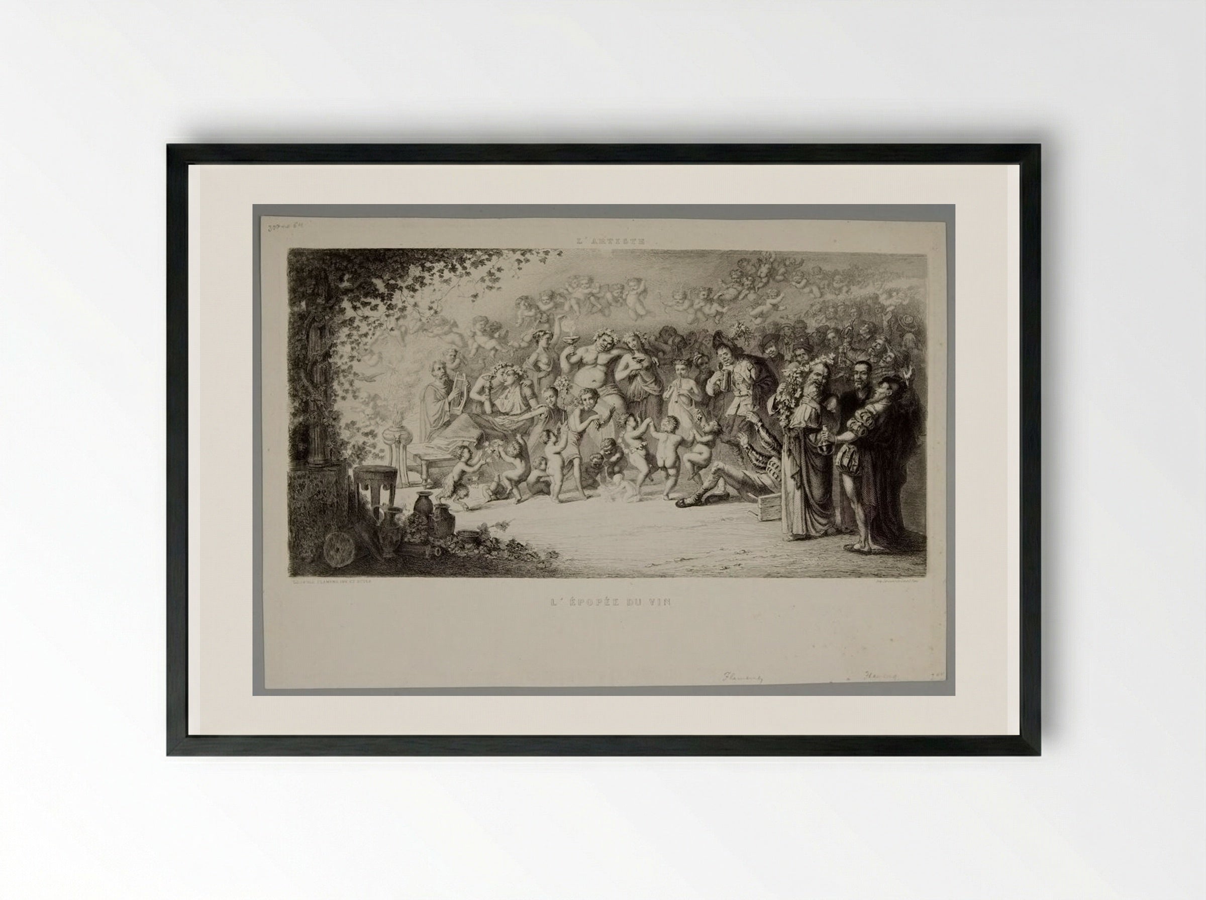 L'Épopée du Vin - Léopold Flameng - Framed Print Black