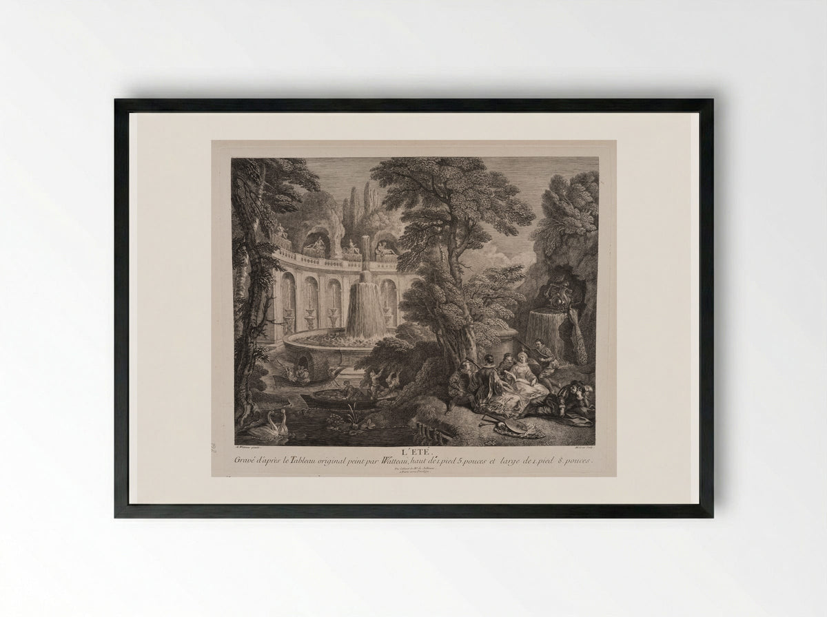 L'Été (Summer) - Jean Moyreau - Framed Print Black