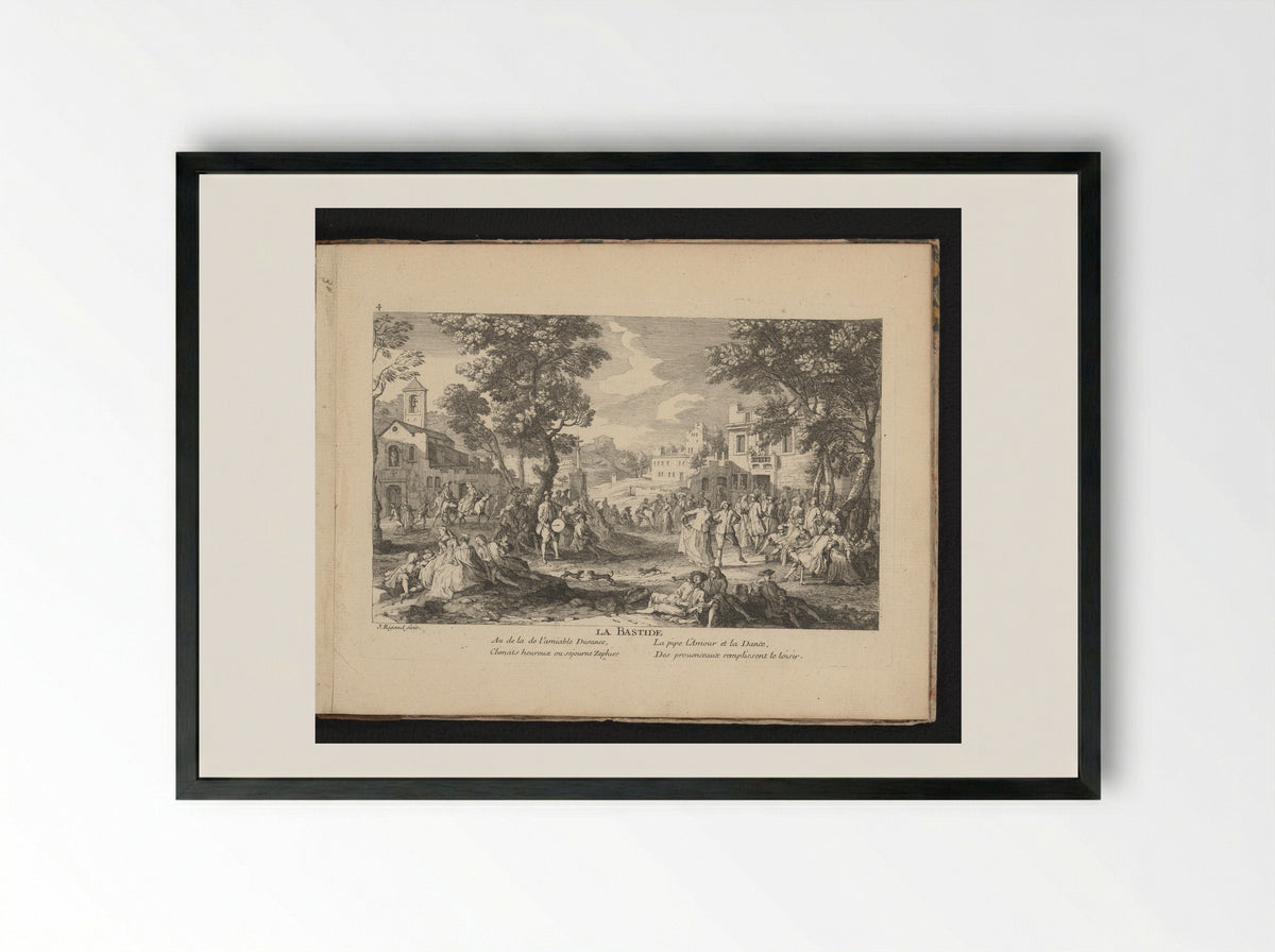 La Bastide - Jean Rigaud - Framed Print Black