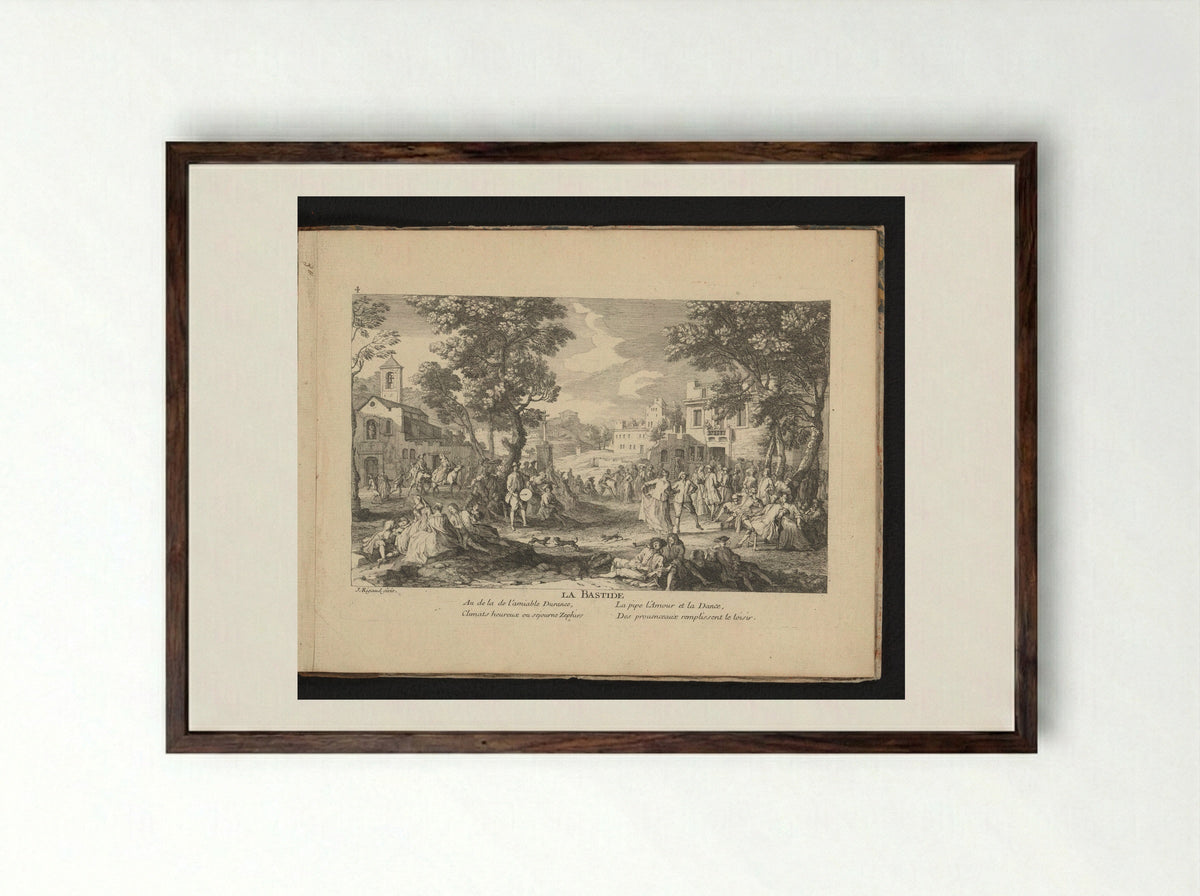La Bastide - Jean Rigaud - Framed Print Dark Wood
