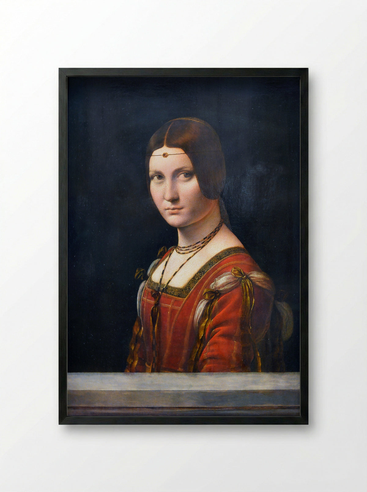 La Belle Ferronière - Leonardo da Vinci - Framed Print Black