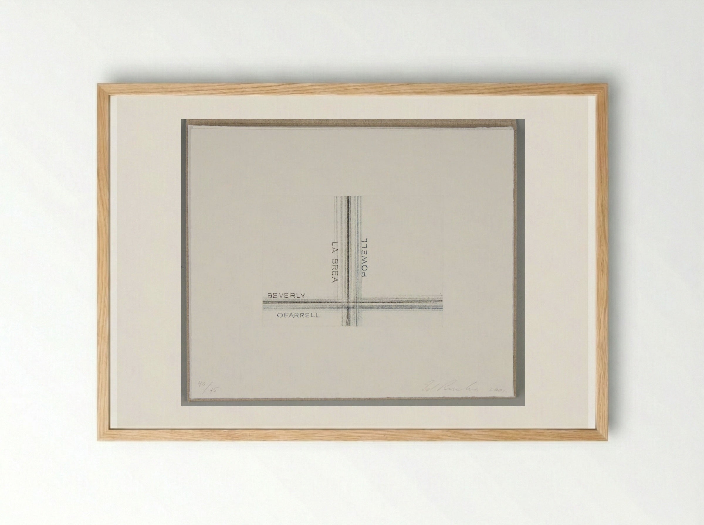 La Brea Powell Beverly OFarrell - Edward Ruscha - Framed Print Wood