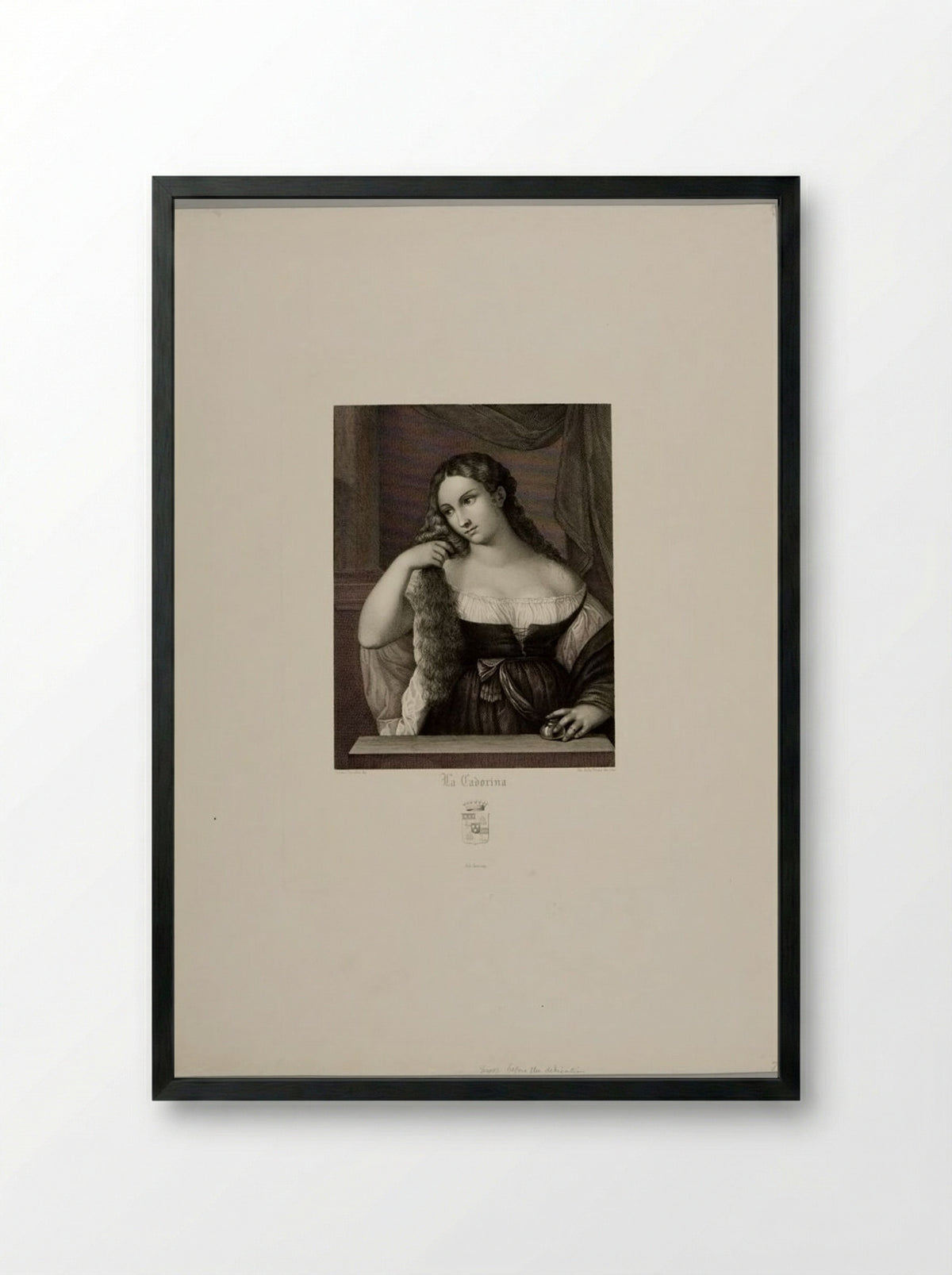 La Cadorina (Laura Dianti) - Vincenzo della Bruna - Framed Print Black