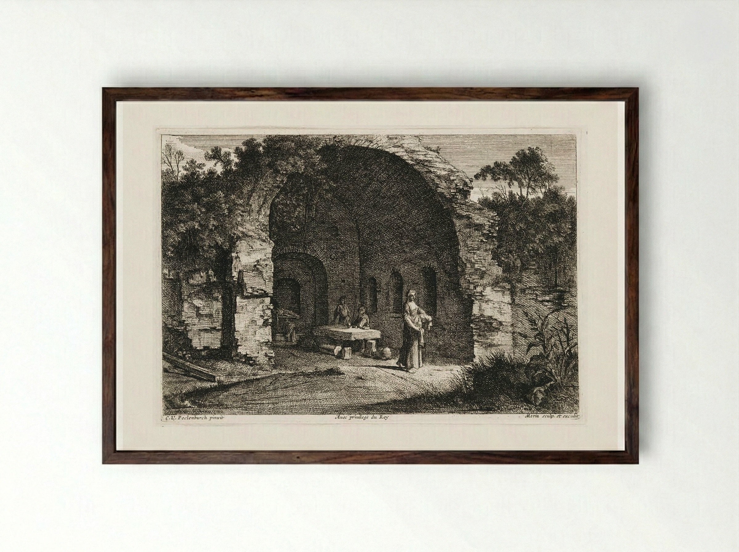 La Cafarelle - Jean Morin - Framed Print Dark Wood
