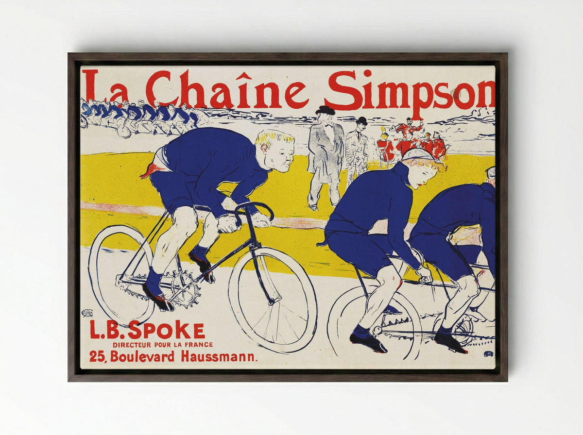 La Chaîne Simpson - Henri de Toulouse-Lautrec - Framed Canvas Dark Wood