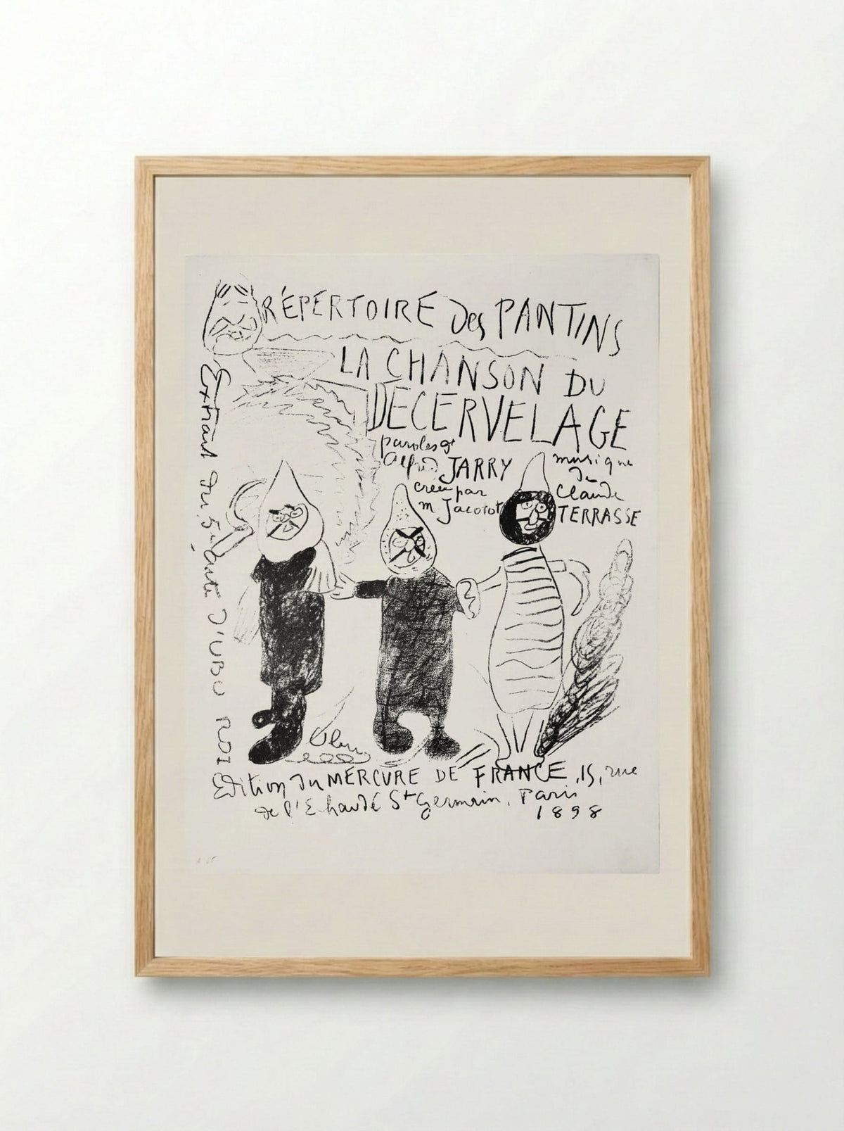 La Chanson du decervelage - Alfred Jarry - Framed Print Wood