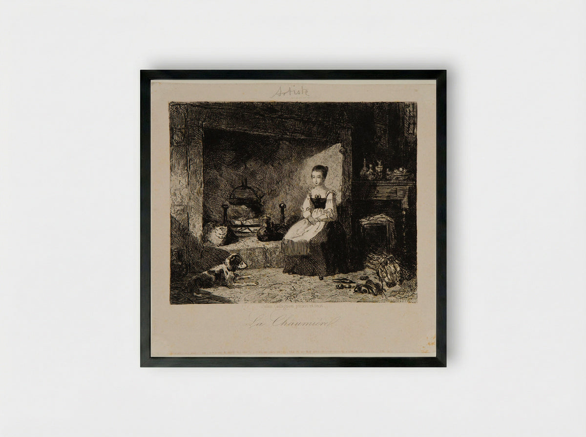 La Chaumière - François Jules Collignon - Framed Print Black