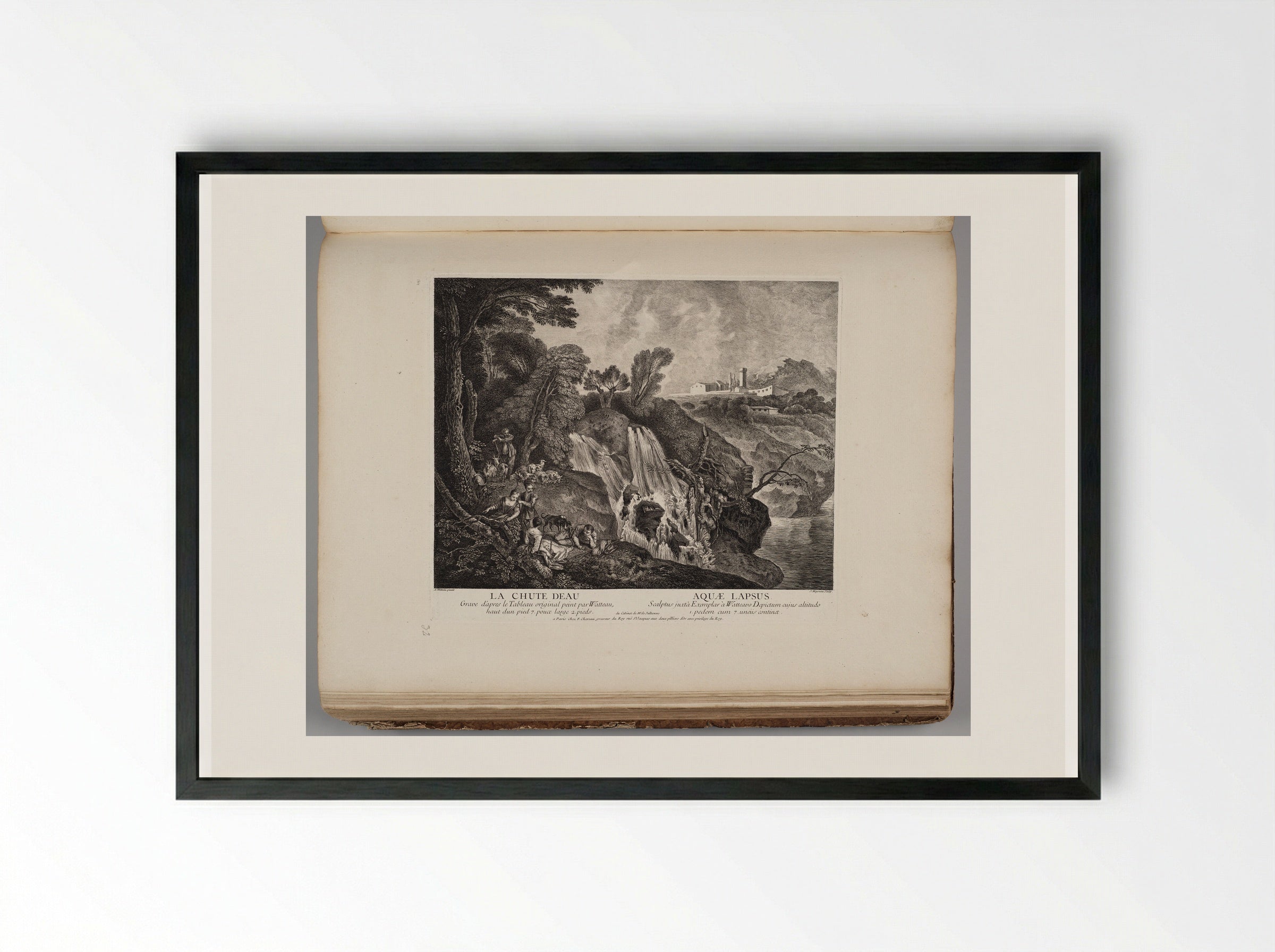 La Chute d'Eau - Jean Moyreau - Framed Print Black