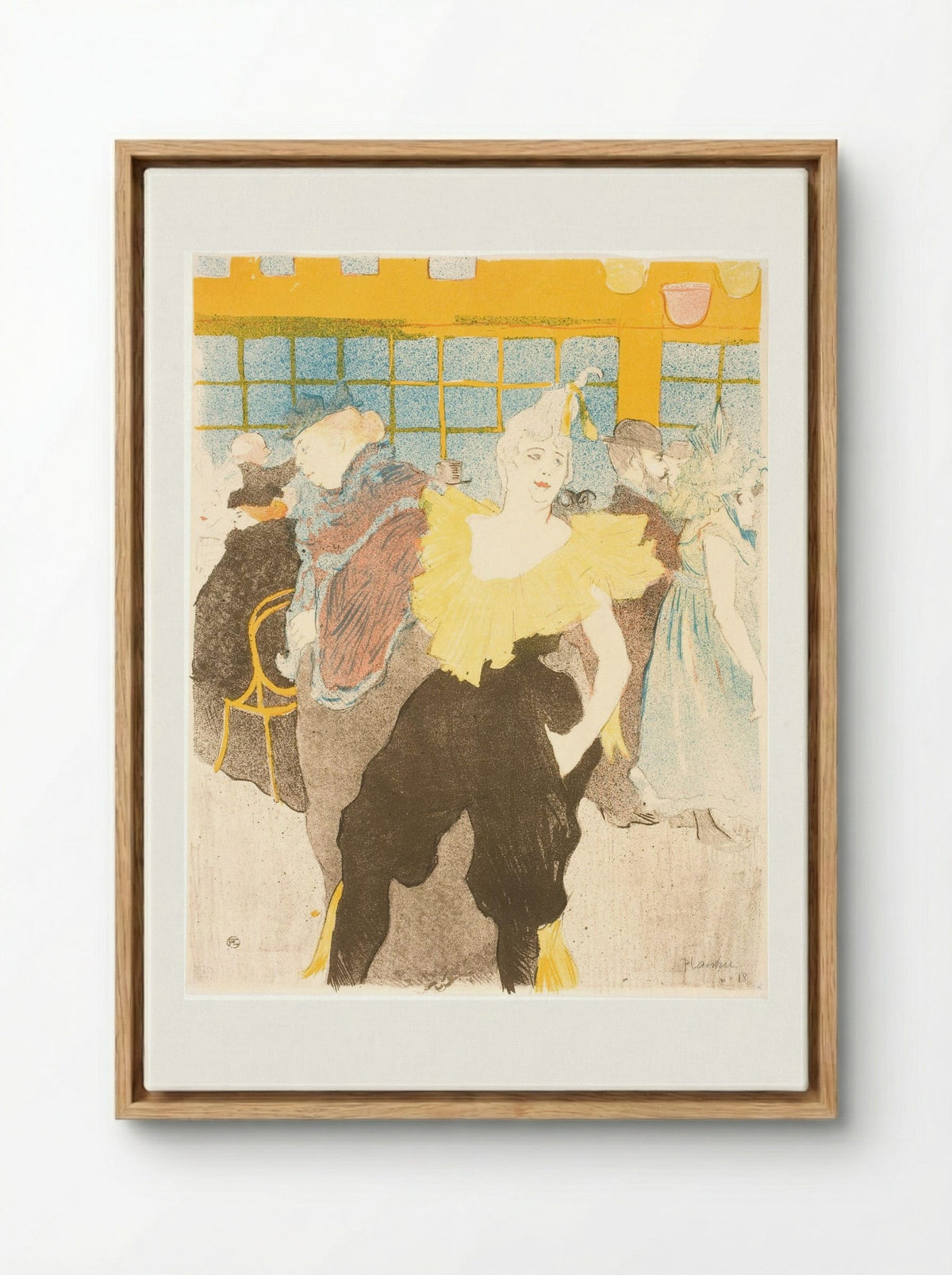 La Clownesse au Moulin Rouge - Henri de Toulouse-Lautrec - Framed Canvas Wood