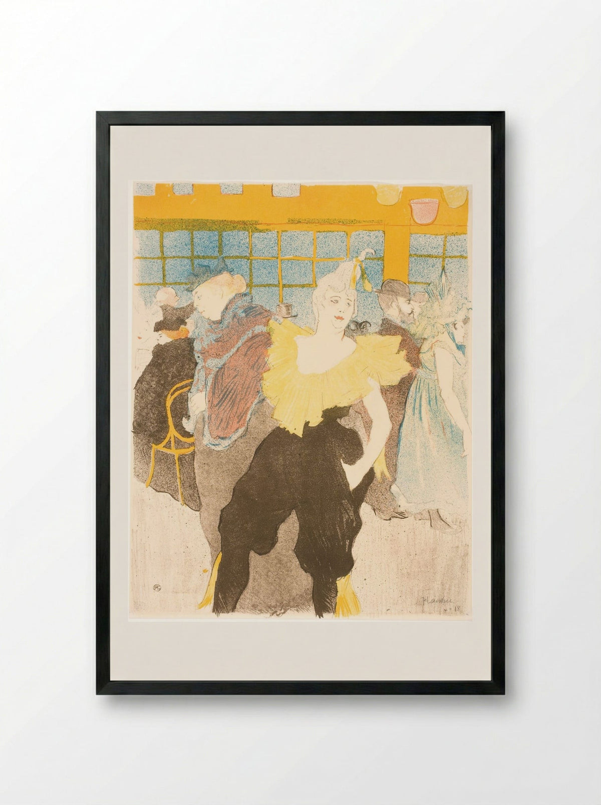 La Clownesse au Moulin Rouge - Henri de Toulouse-Lautrec - Framed Print Black