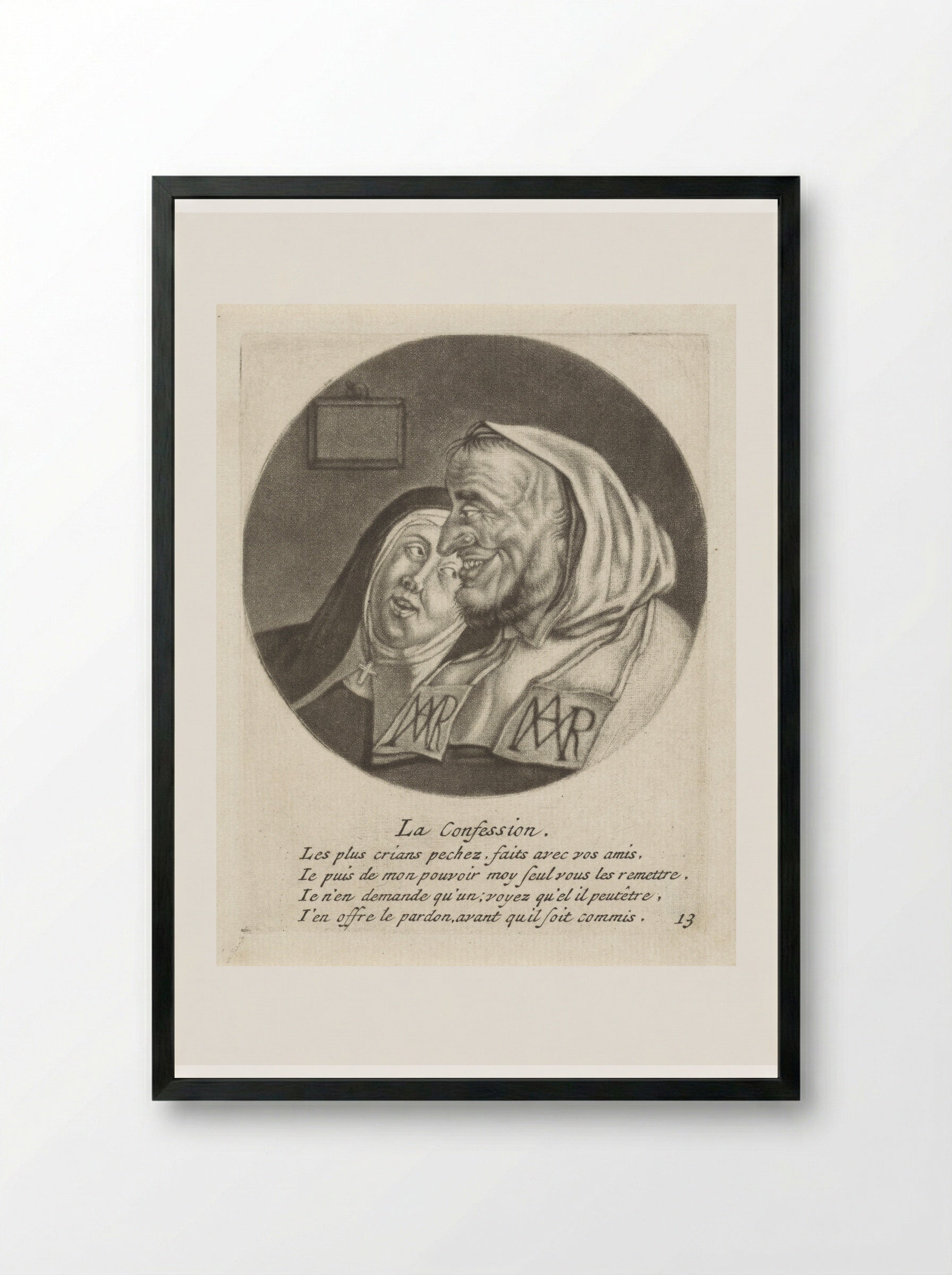 La Confession - Jacob Gole - Framed Print Black