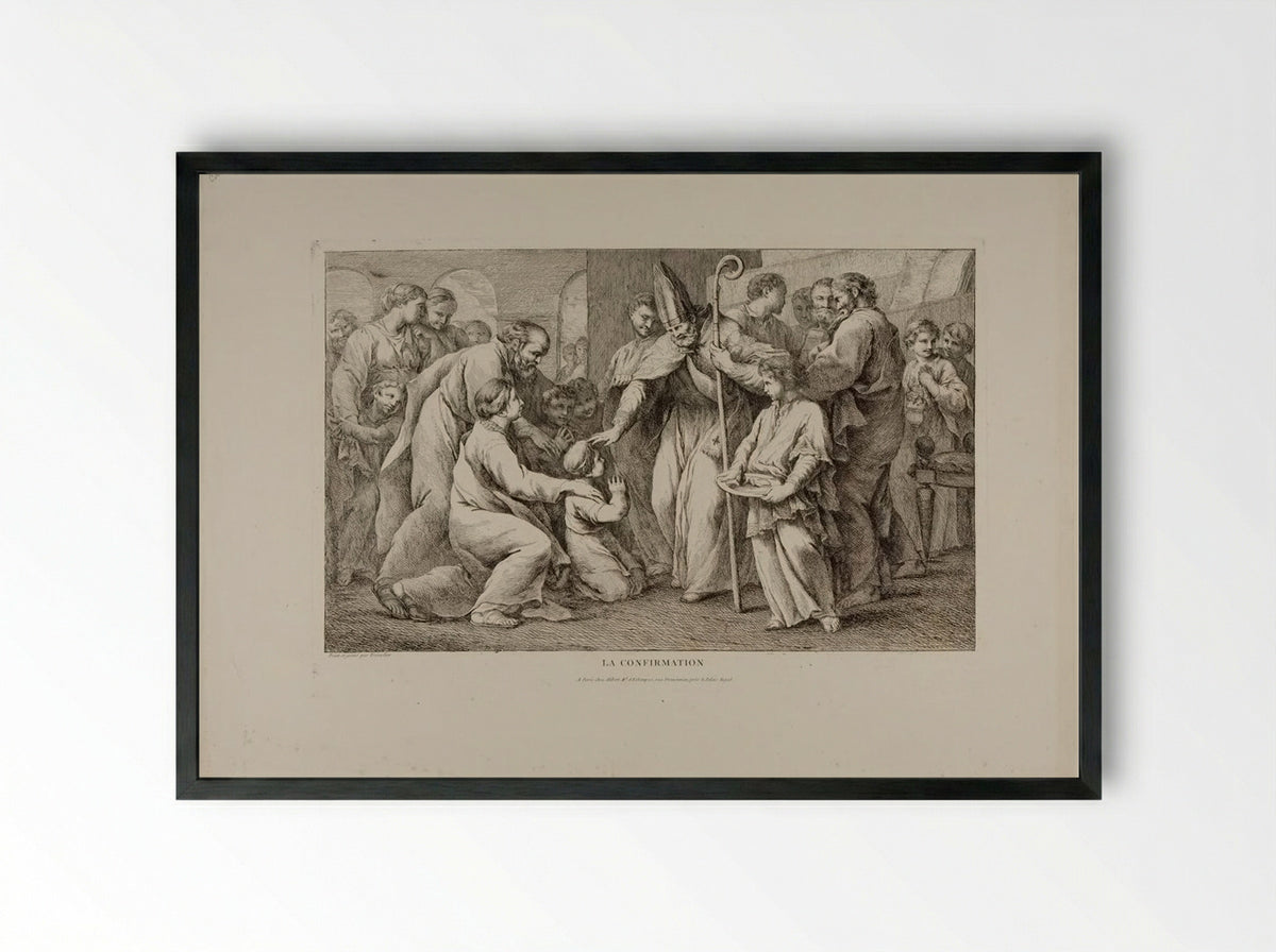 La Confirmation - Pierre Charles Trémolière - Framed Print Black
