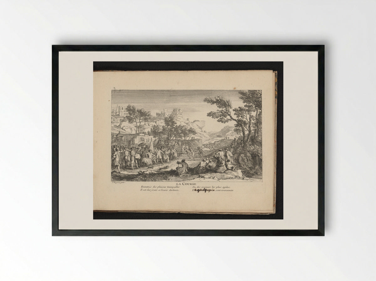 La Course (The Race) - Jacques Rigaud - Framed Print Black