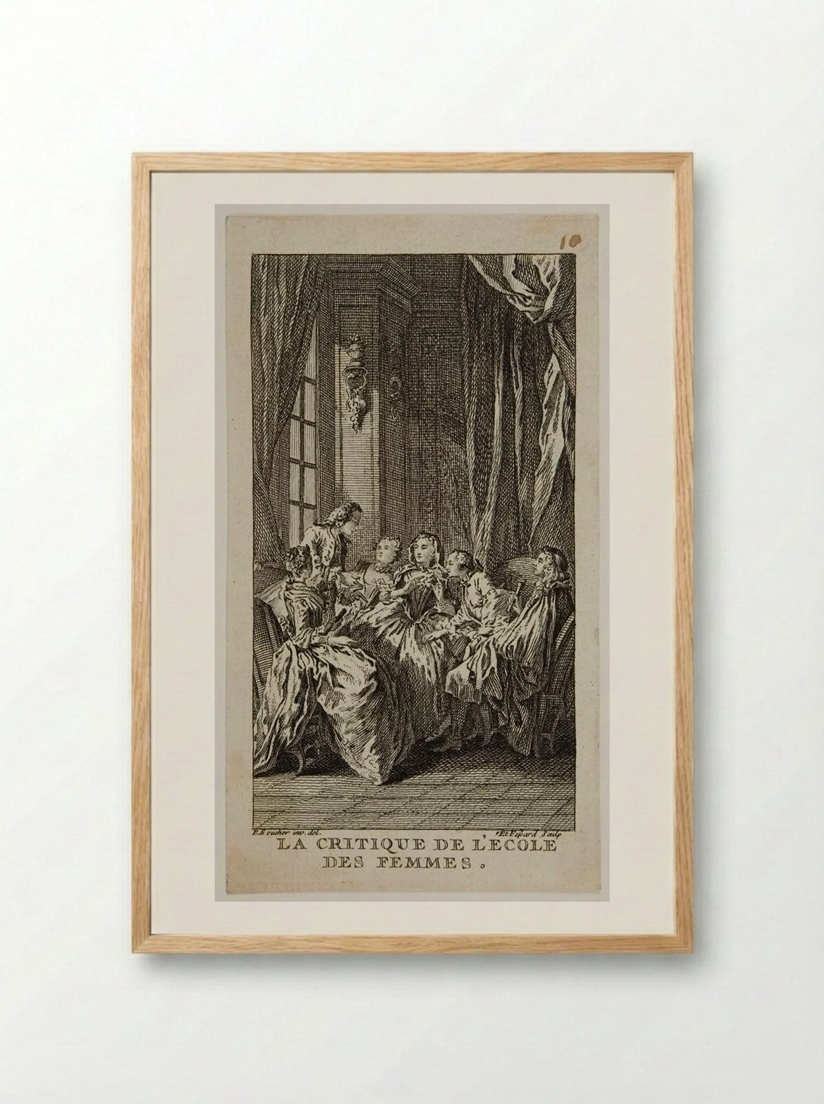 La Critique de l'école des femmes - Étienne Fessard - Framed Print Wood